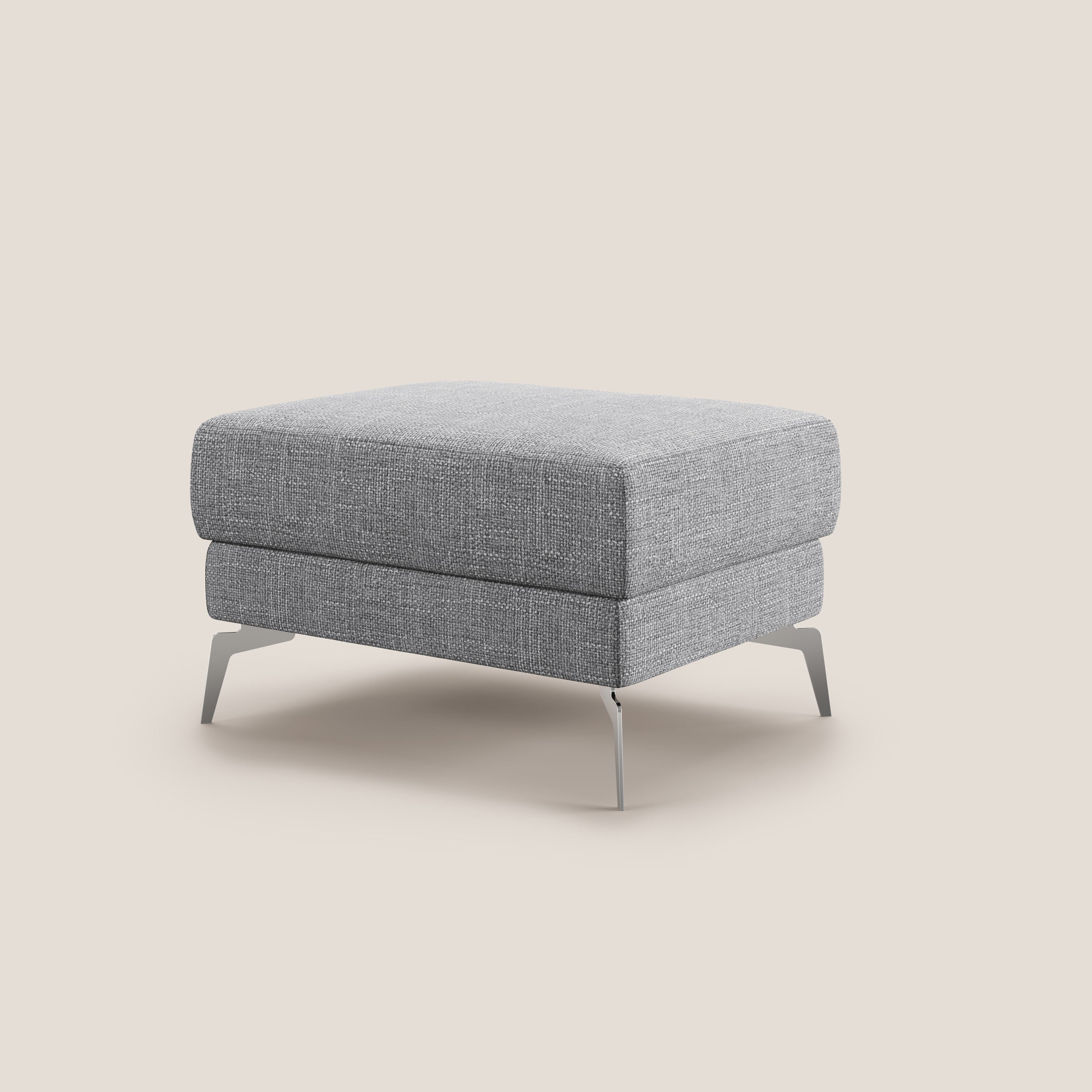 Star Pouf con piedini alti in tessuto impermeabile morbido intreccio T06 grigio - divani.store