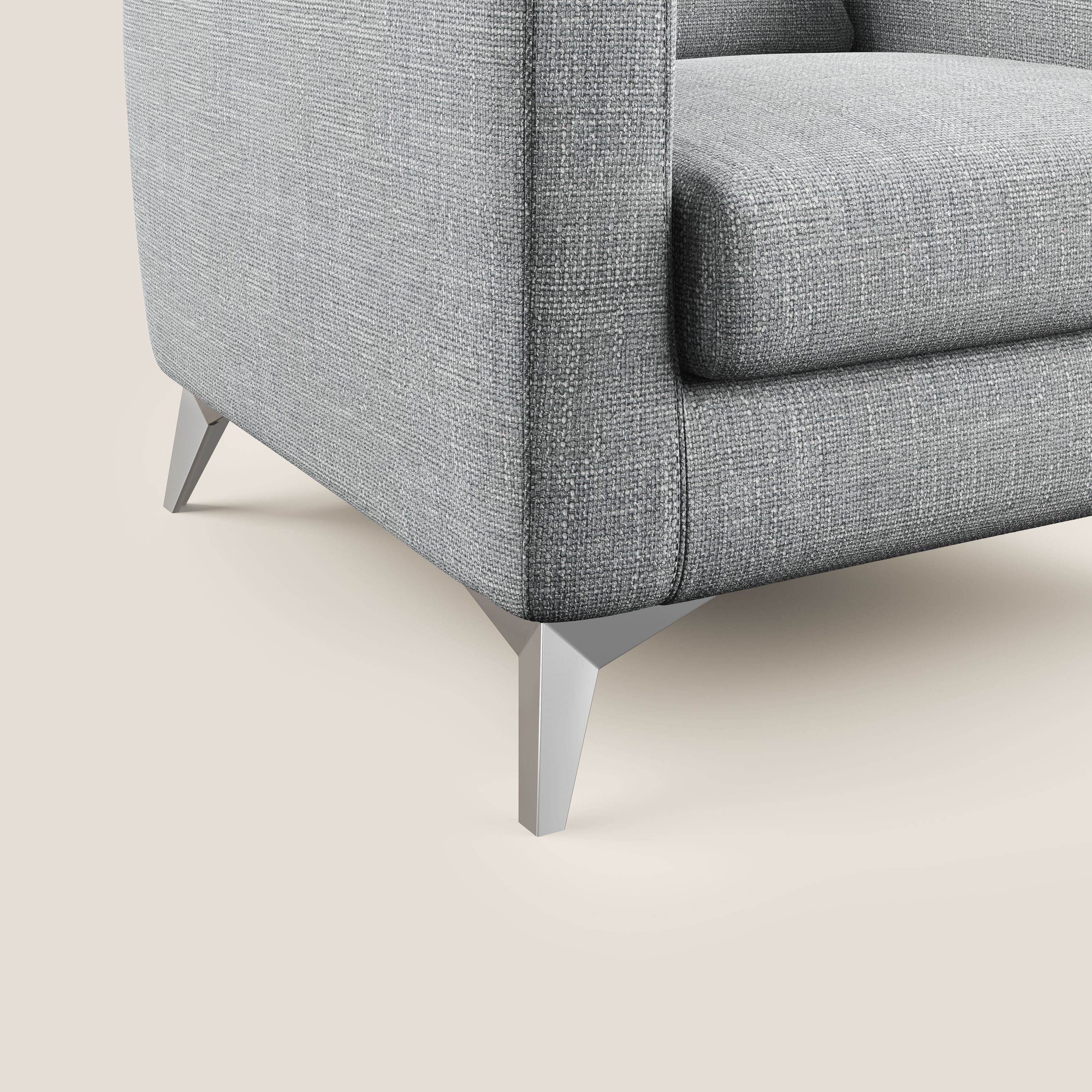 Orione Poltroncina in morbido tessuto impermeabile ad intreccio T06 grigio - divani.store