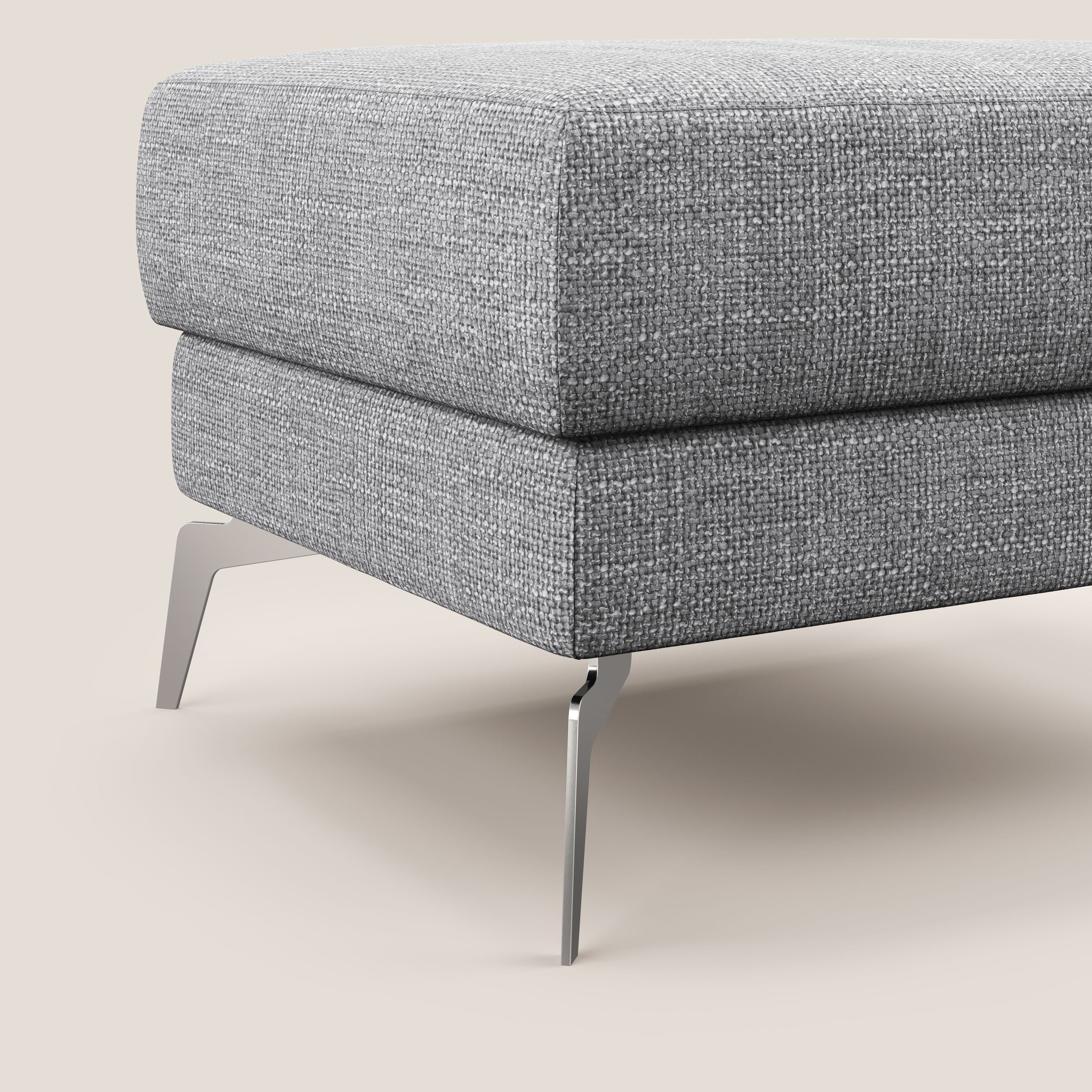 Star Pouf con piedini alti in tessuto impermeabile morbido intreccio T06 grigio - divani.store