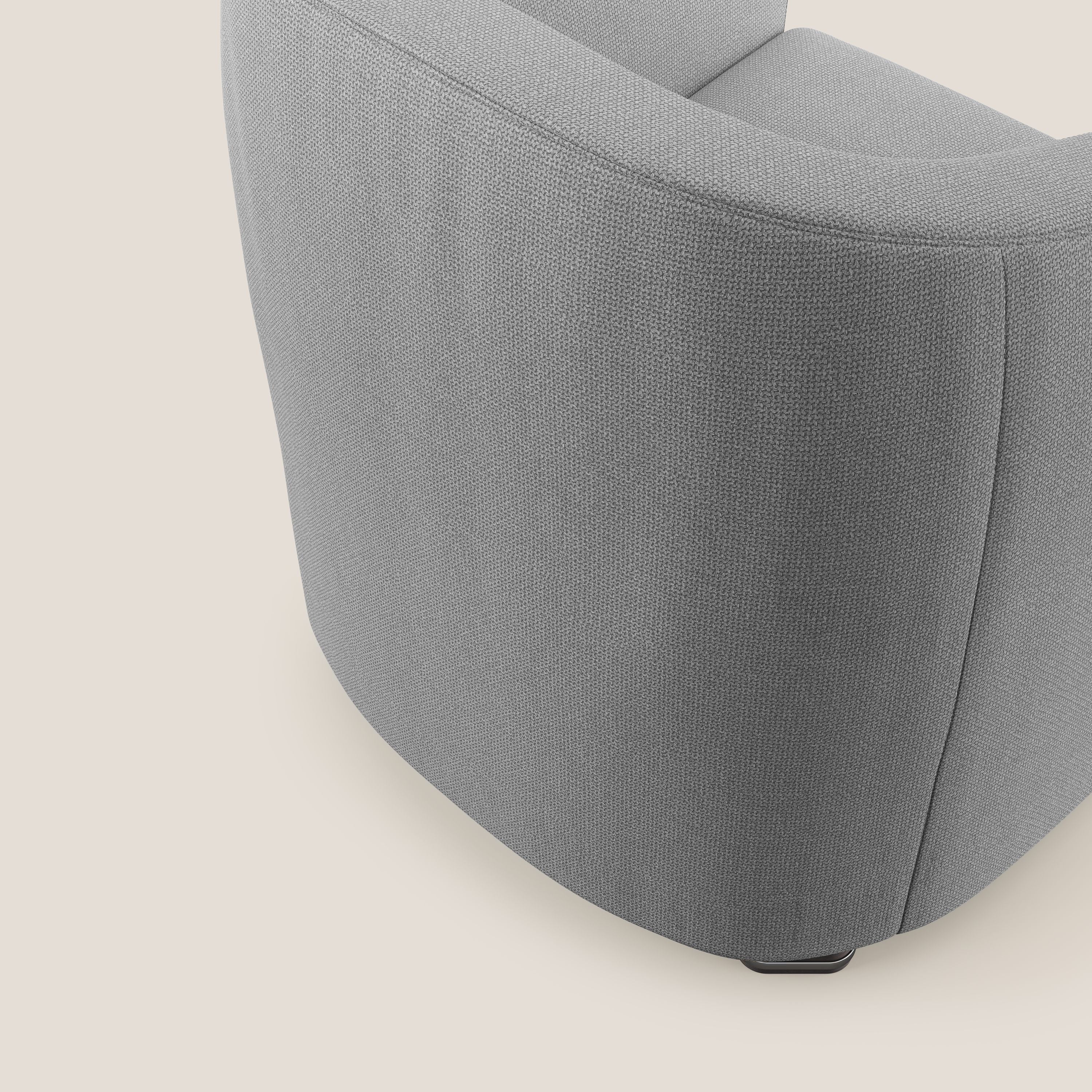 Cloe Poltroncina in tessuto smacchiabile con acqua QuickClean T08 grigio - divani.store