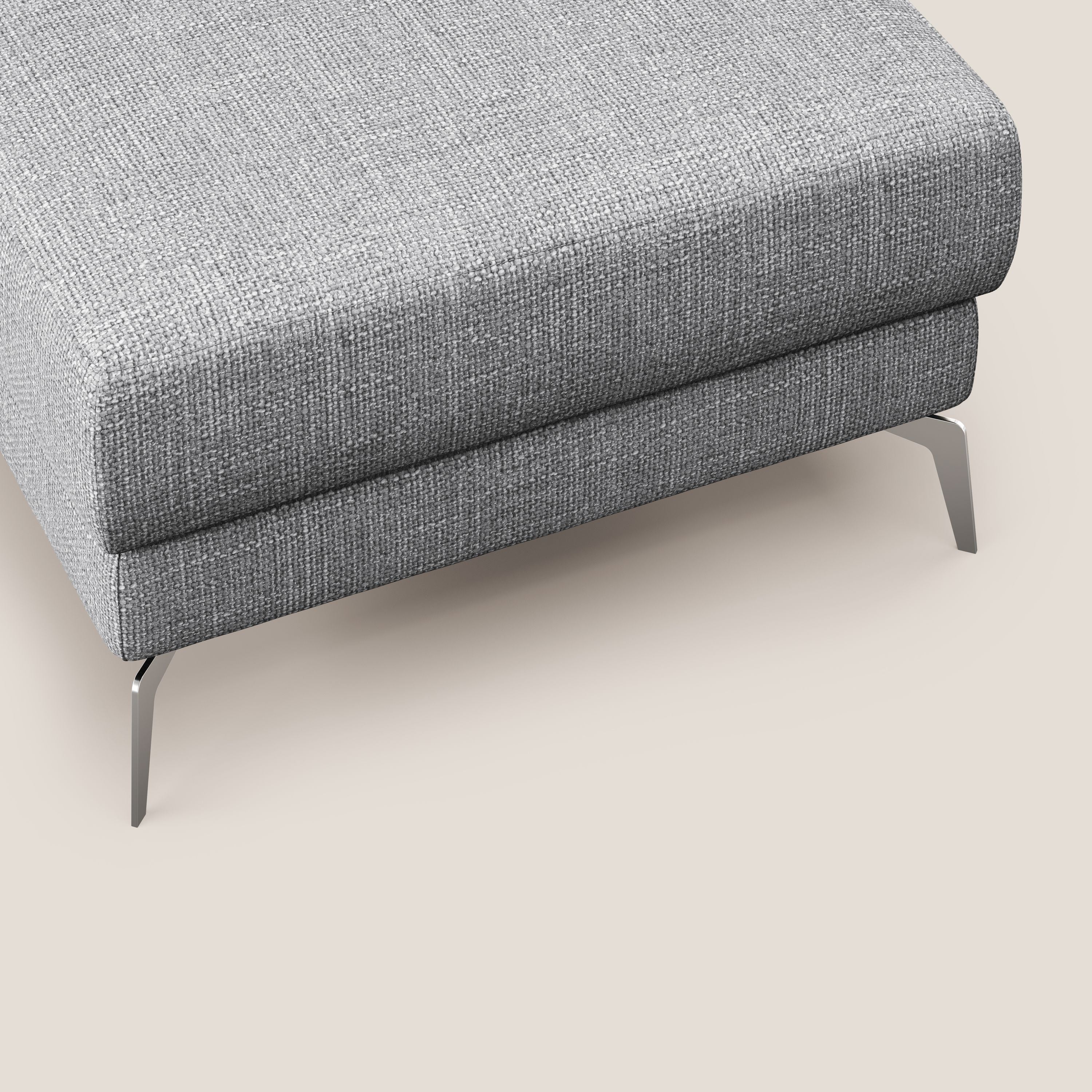 Star Pouf con piedini alti in tessuto impermeabile morbido intreccio T06 grigio - divani.store