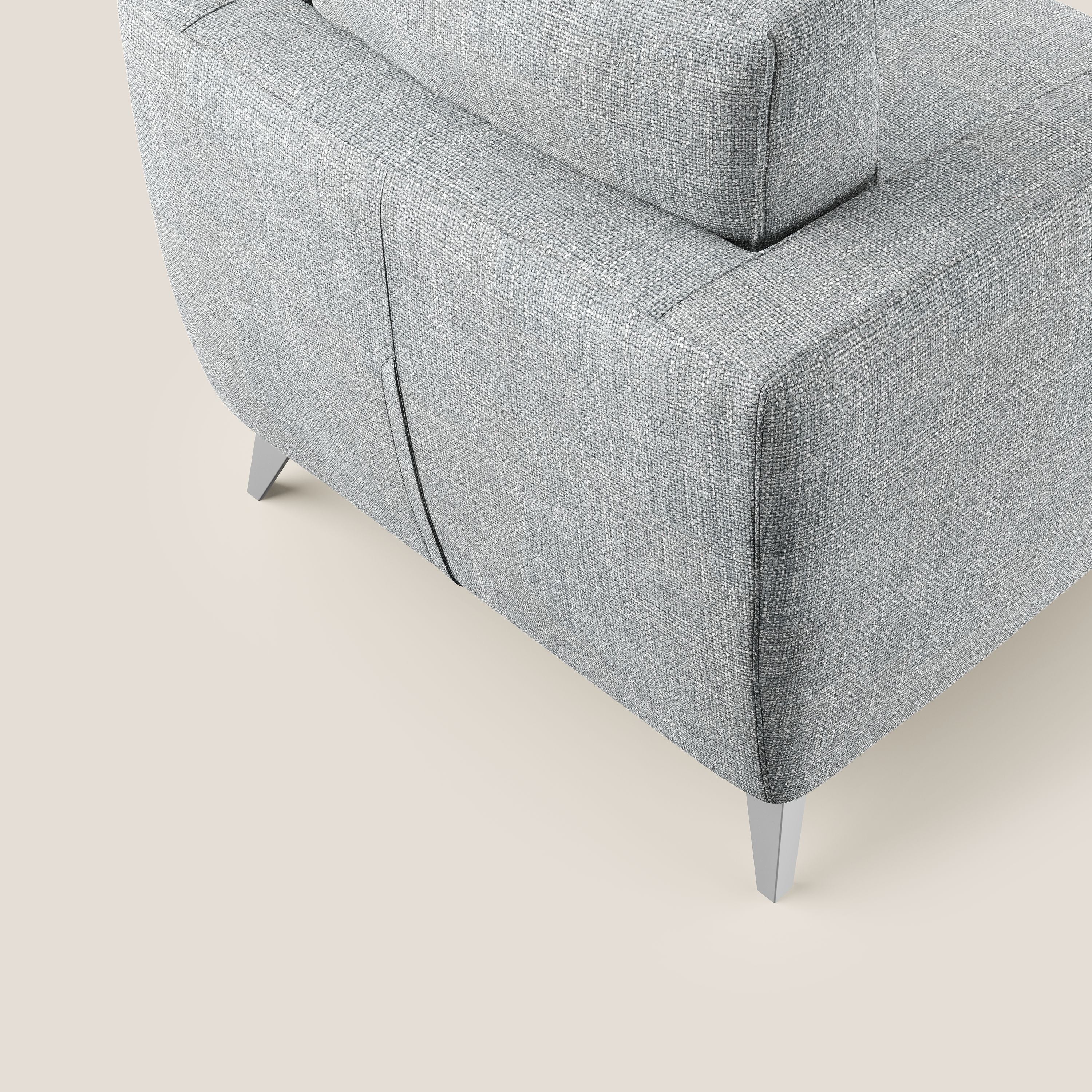 Orione Poltroncina in morbido tessuto impermeabile ad intreccio T06 grigio - divani.store