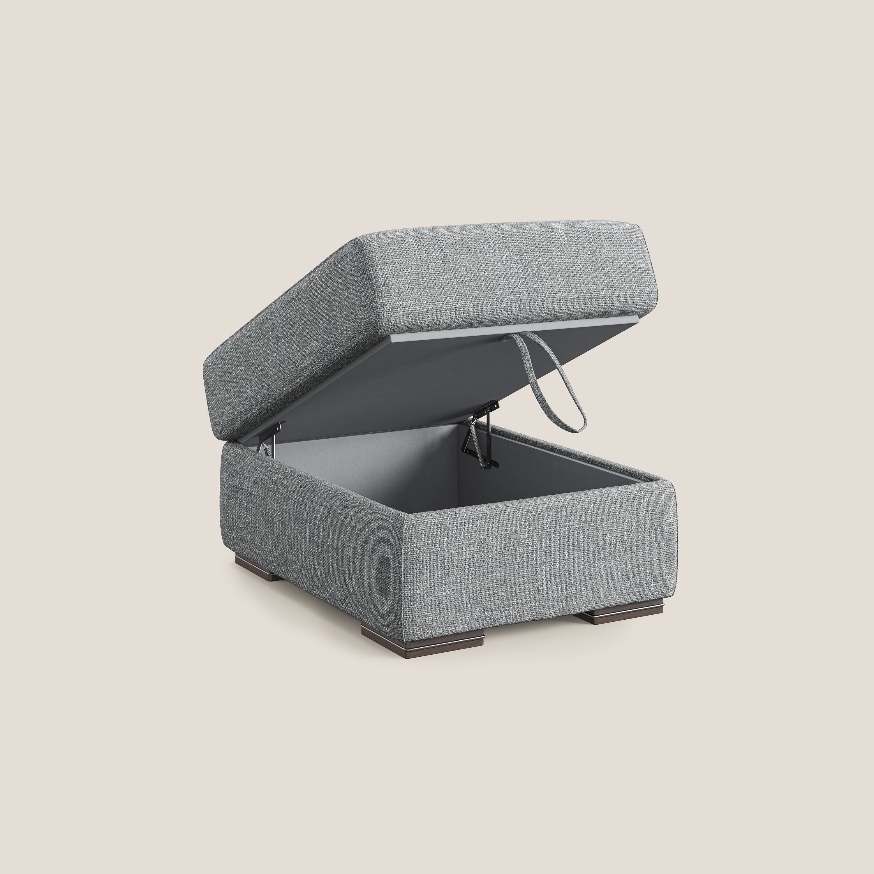 Sun pouf apribile contenitore in tessuto impermeabile morbido intreccio T06 grigio - divani.store