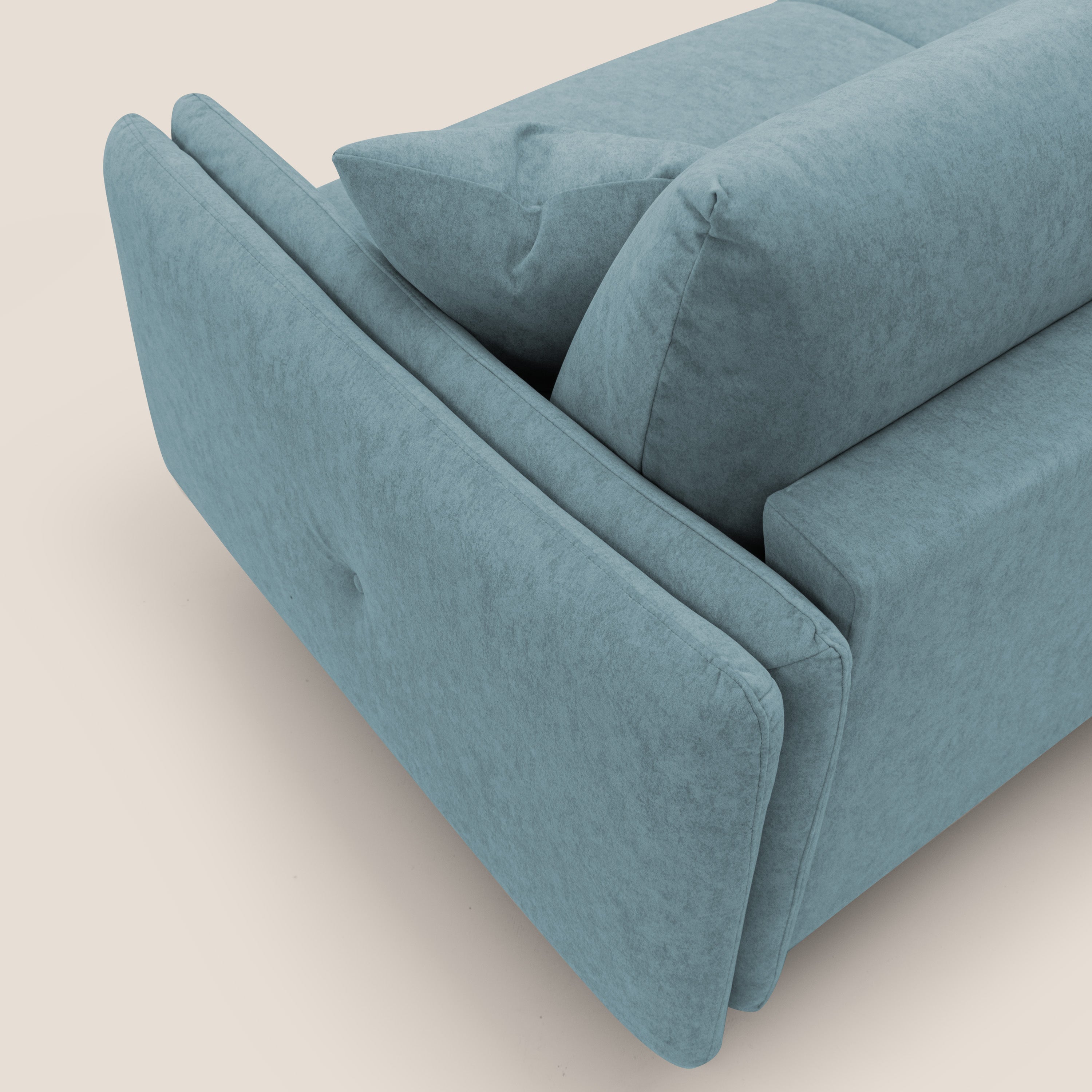 Gregory Divano letto con materasso h18 cm in microfibra effetto velluto impermeabile T09 carta da zucchero - divani.store