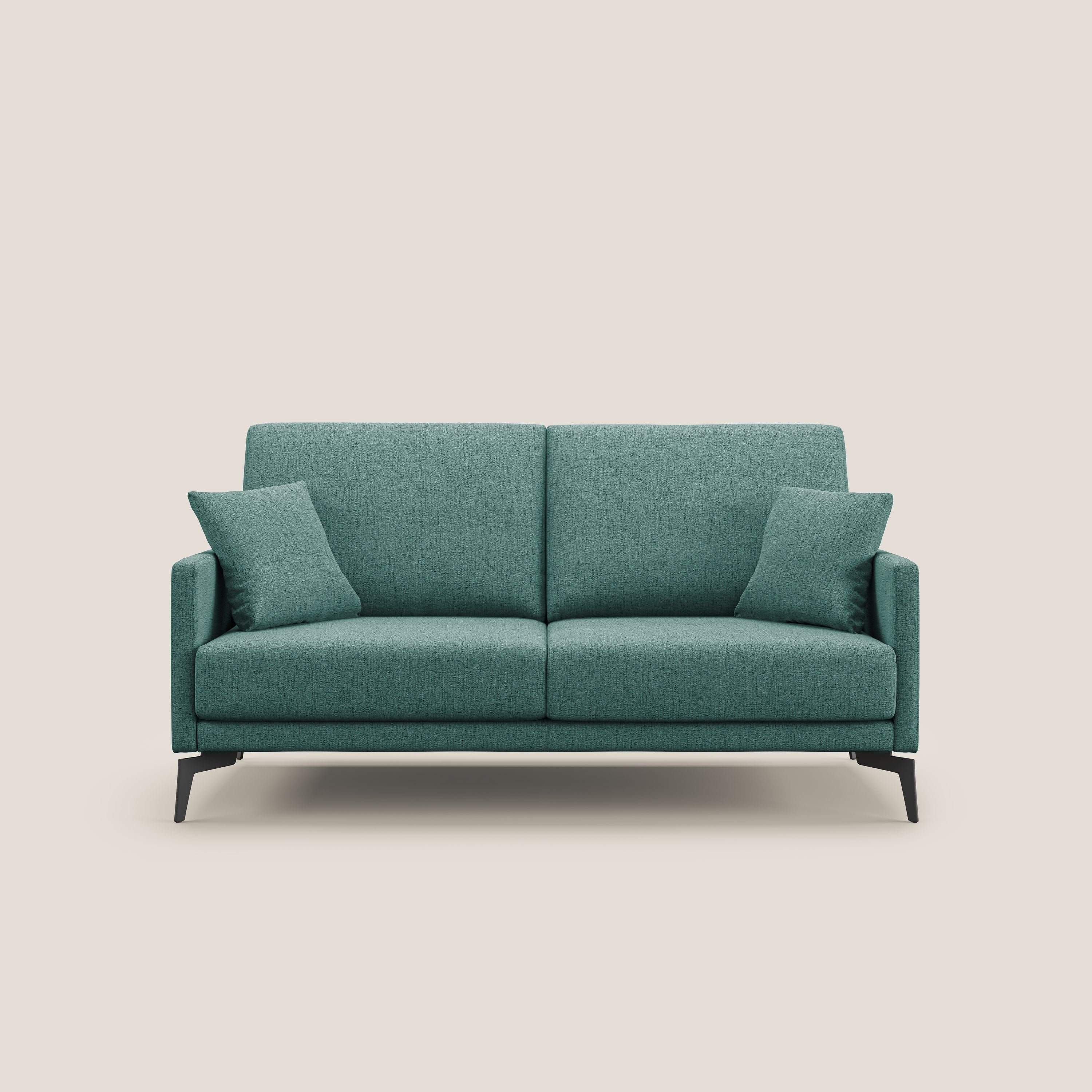 Saturno divano moderno in tessuto morbido impermeabile T03 verde acqua - divani.store
