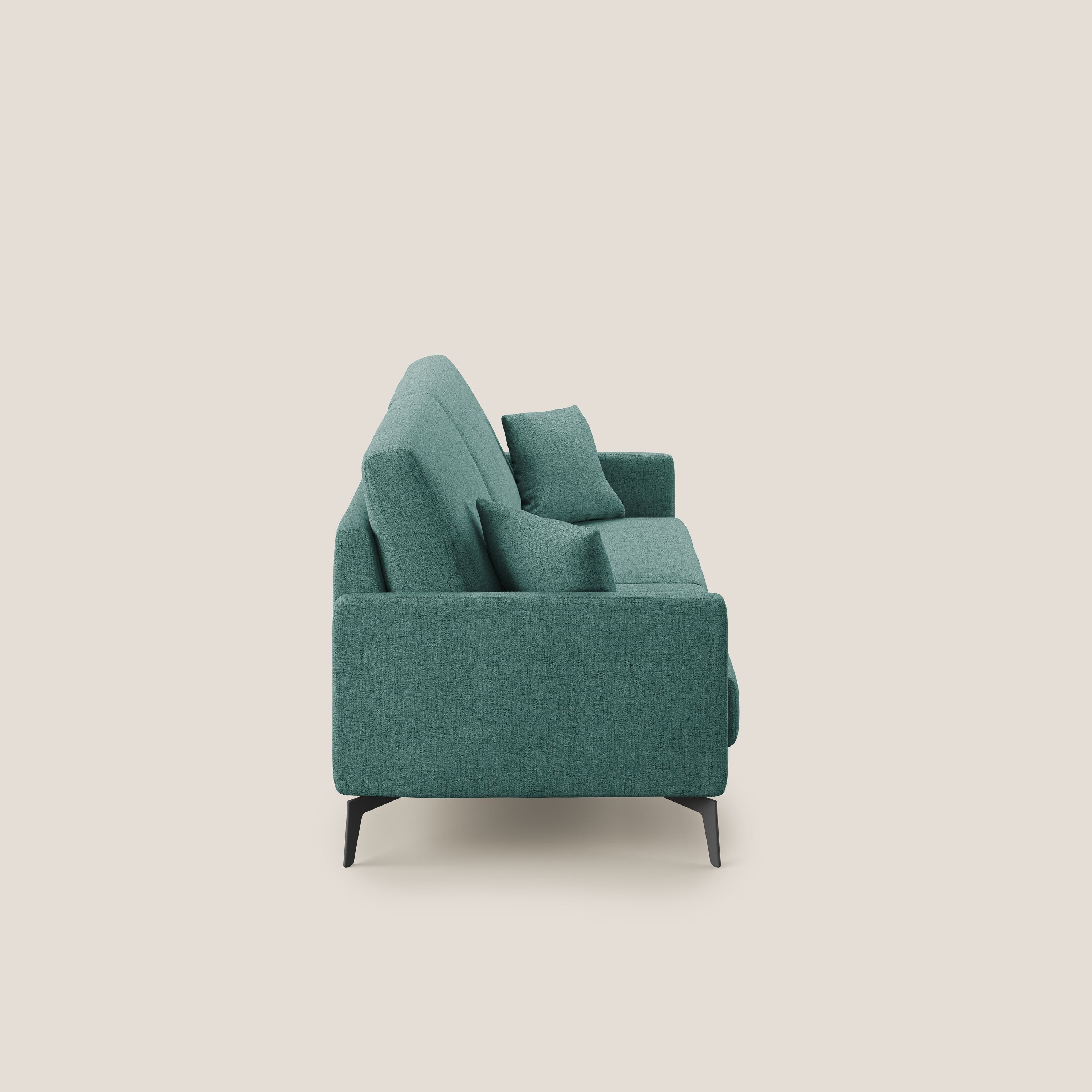 Saturno divano moderno in tessuto morbido impermeabile T03 verde acqua - divani.store