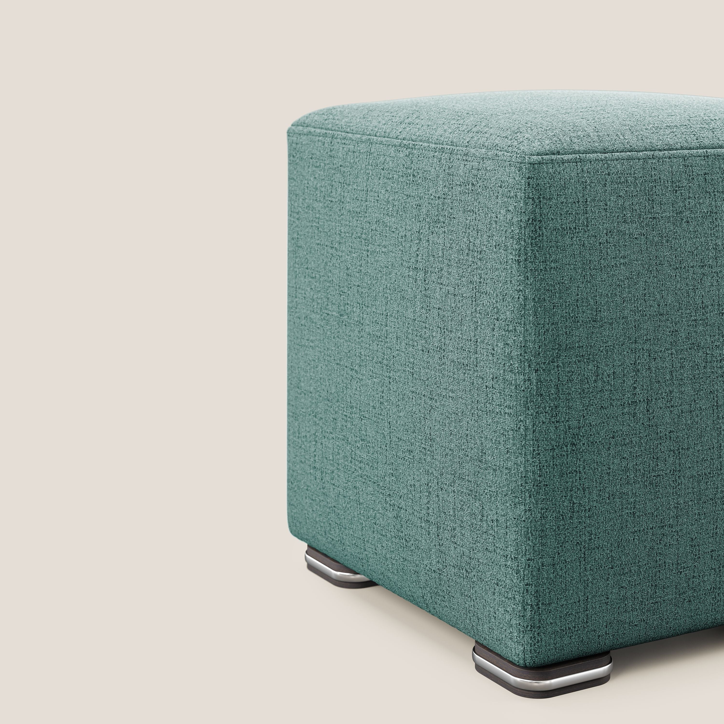 Cube pouf in tessuto morbido impermeabile T03 verde acqua - divani.store