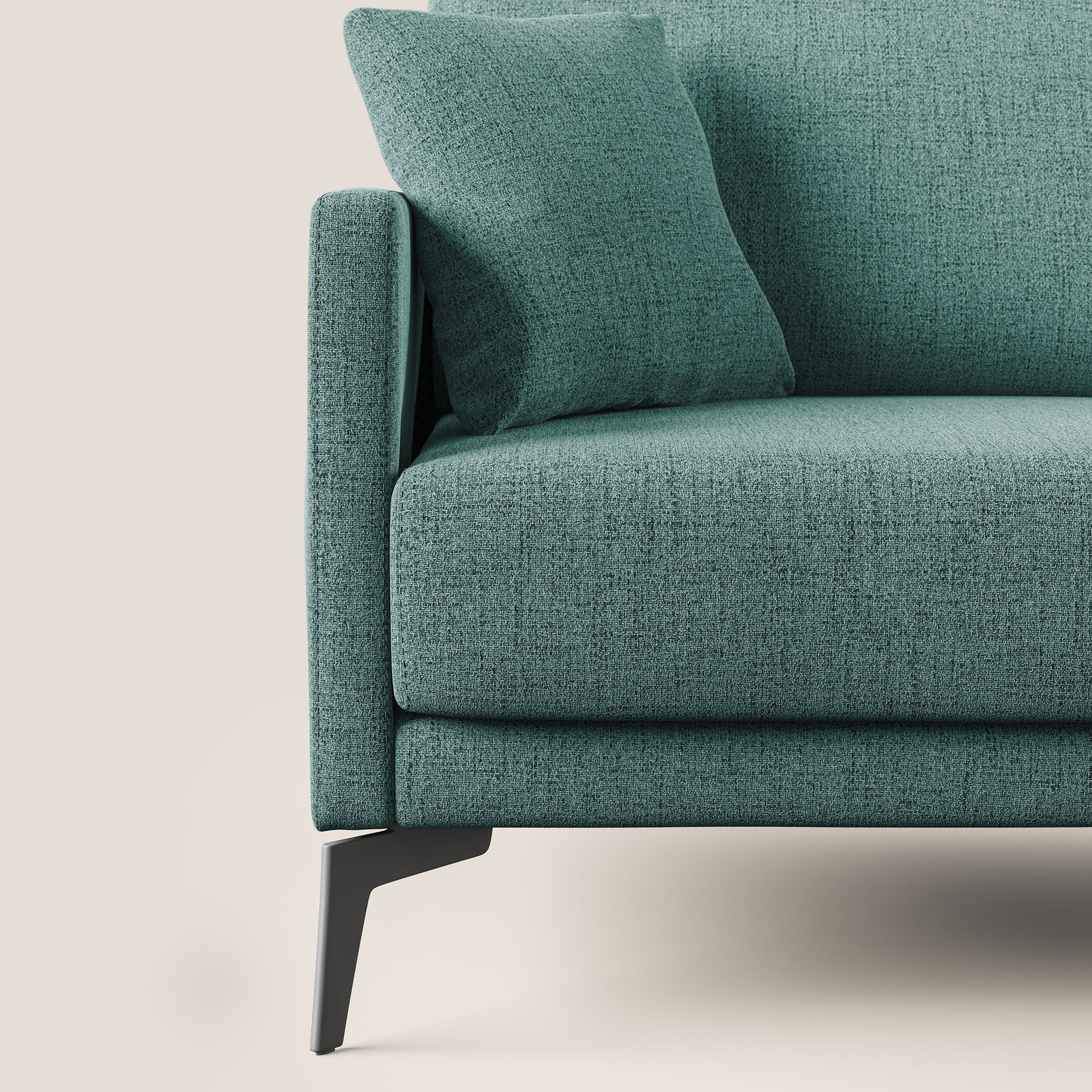 Saturno divano moderno in tessuto morbido impermeabile T03 verde acqua - divani.store