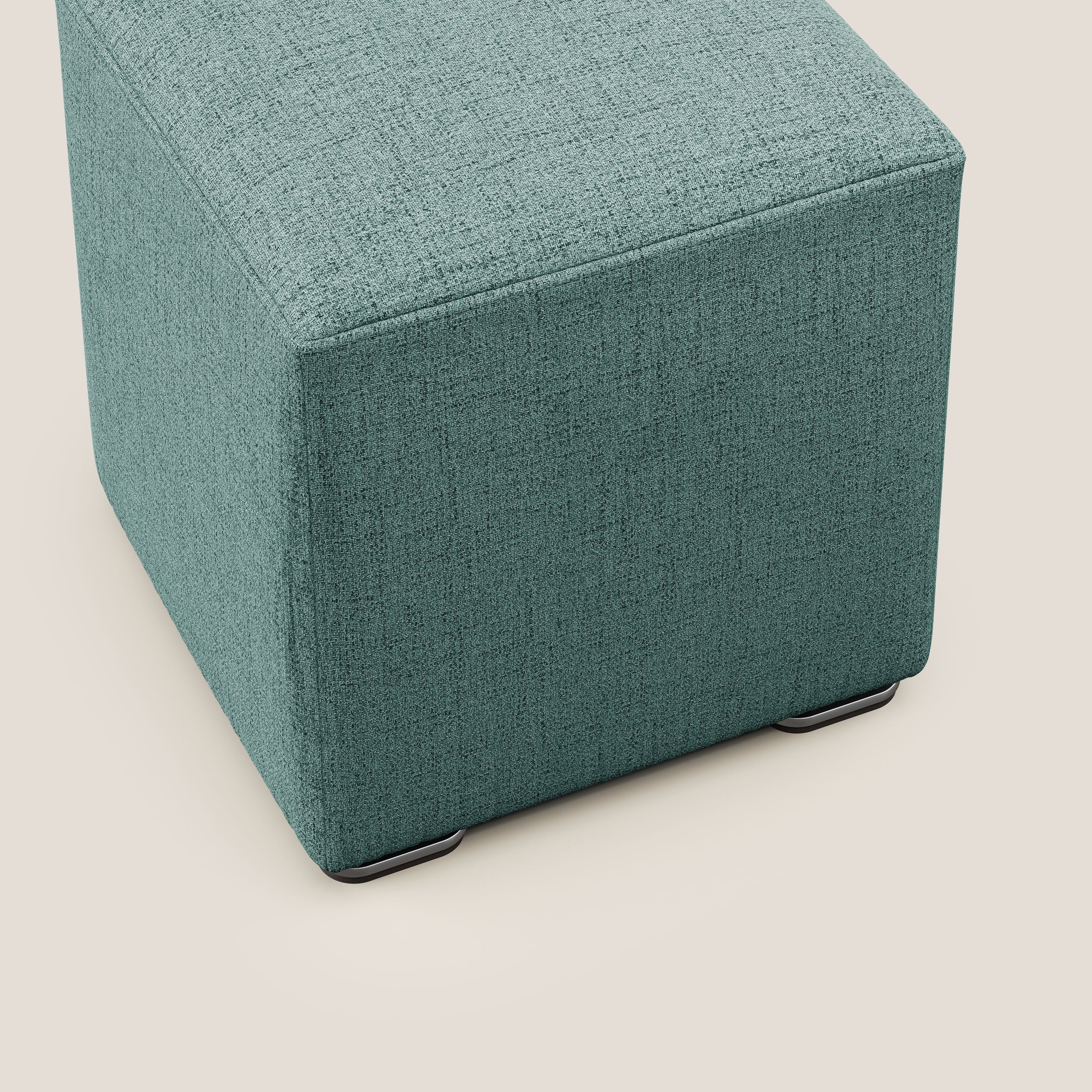 Cube pouf in tessuto morbido impermeabile T03 verde acqua - divani.store