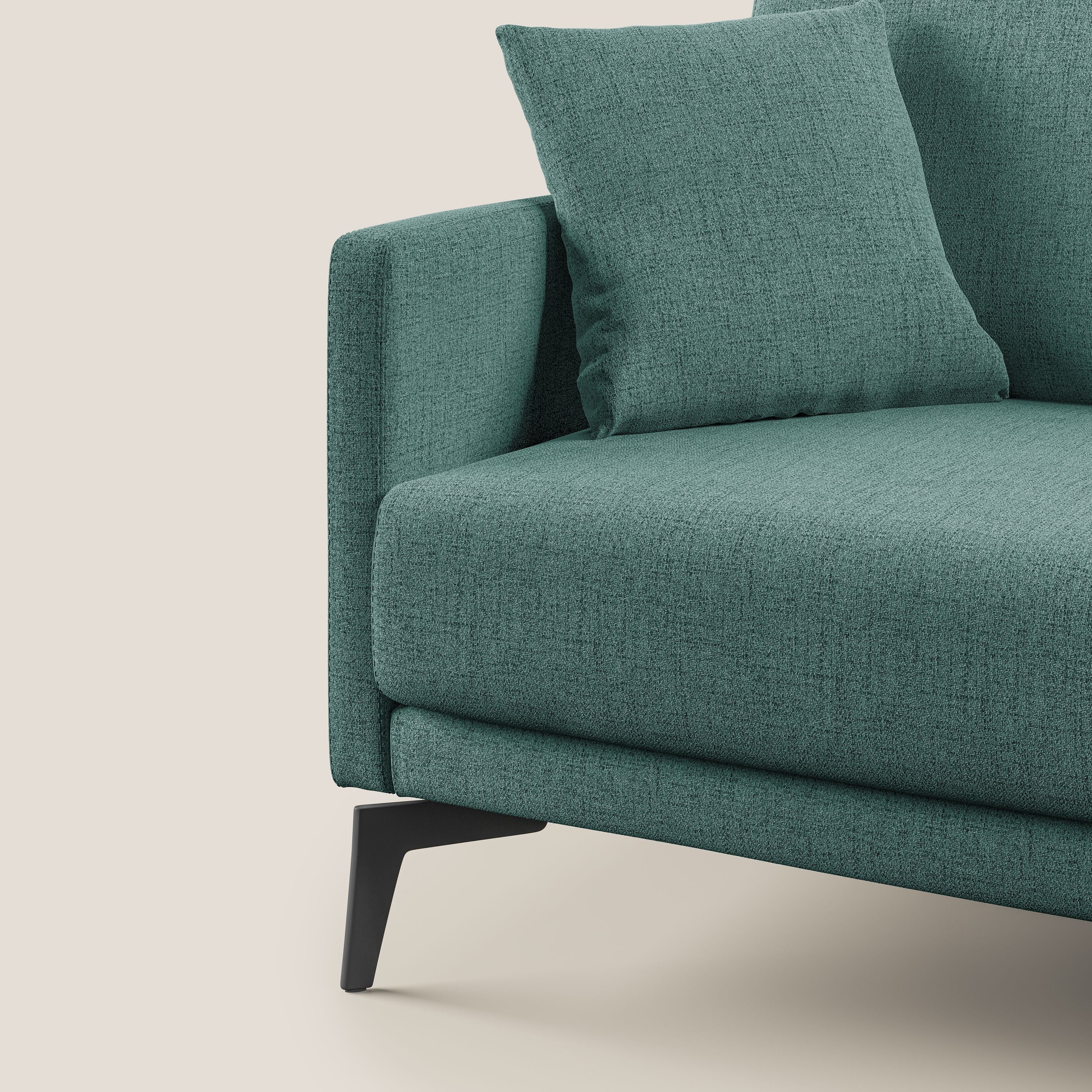 Saturno divano moderno in tessuto morbido impermeabile T03 verde acqua - divani.store