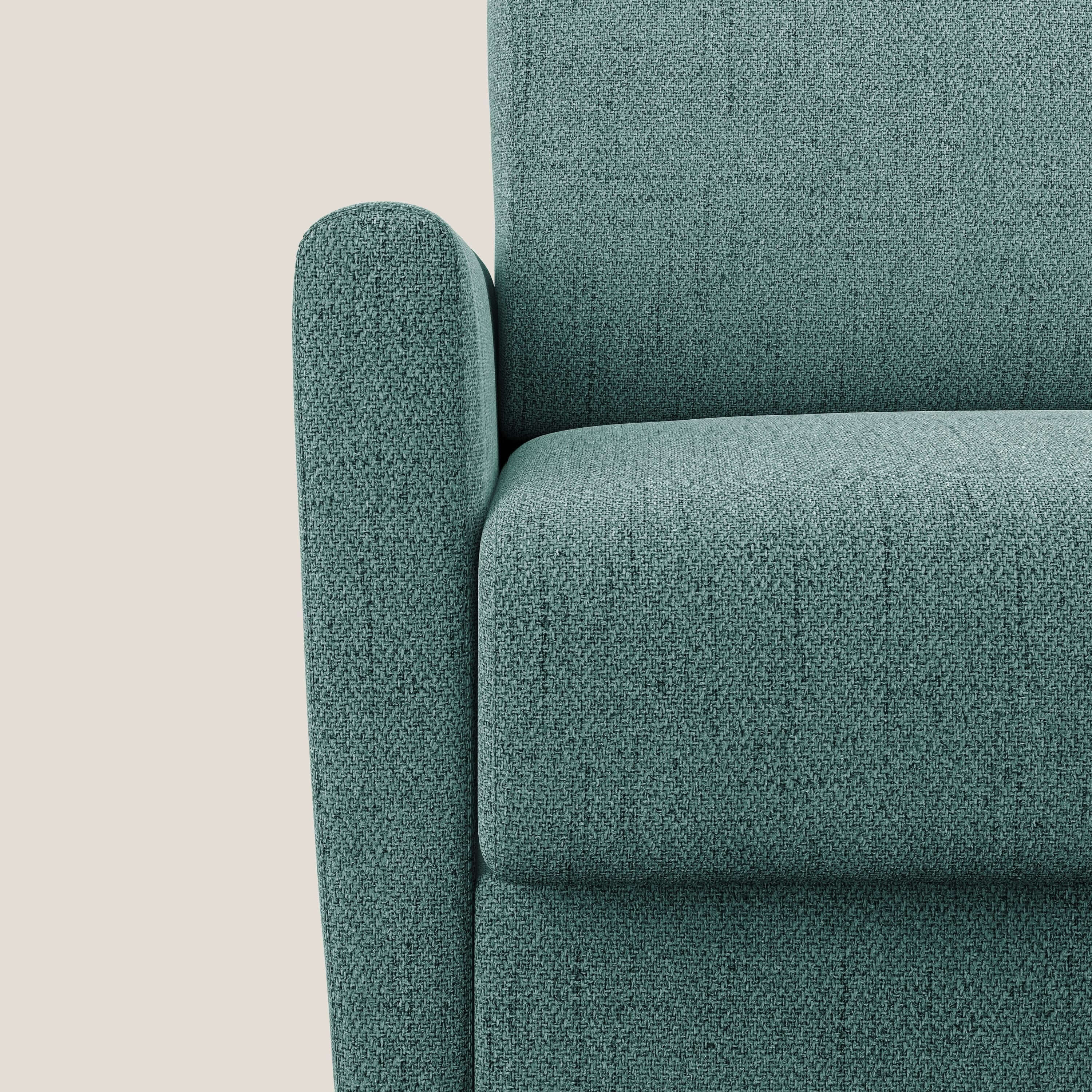 Edgar poltrona letto in tessuto felis impermeabile T03 verde acqua - divani.store