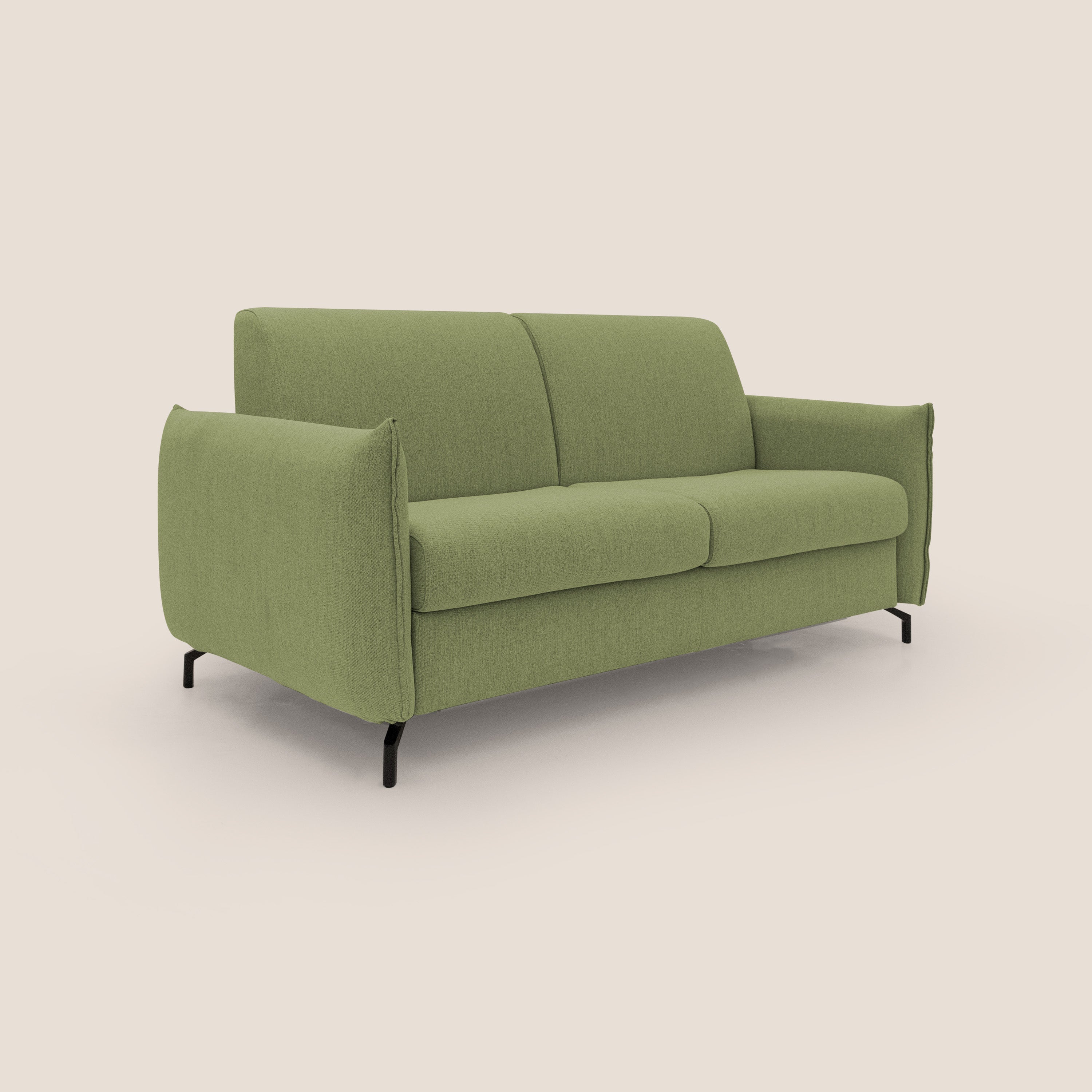 Scarlet divano letto in tessuto misto cotone impermeabile T19 verde - divani.store