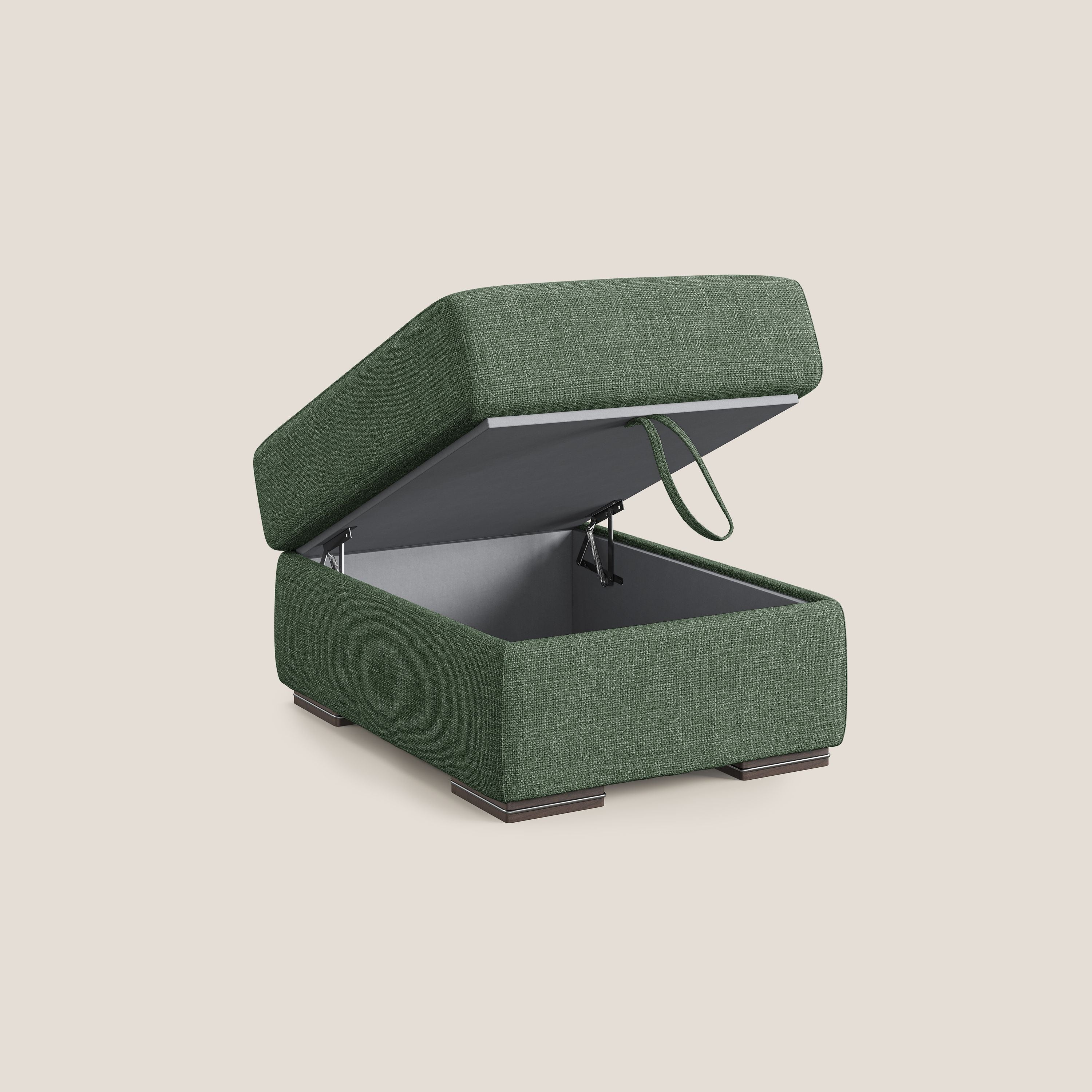 Sun pouf apribile contenitore in tessuto impermeabile morbido intreccio T06 verde - divani.store