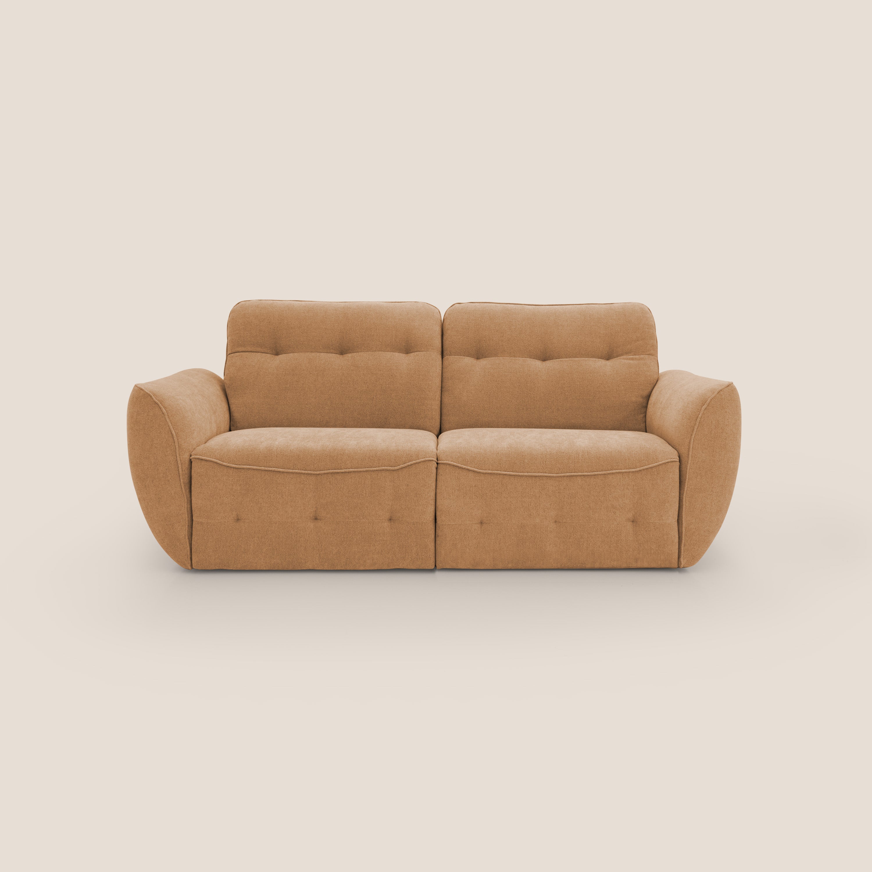 Cerbero divano 2 e 3 posti in morbido bouclé impermeabile T07 arancio - divani.store