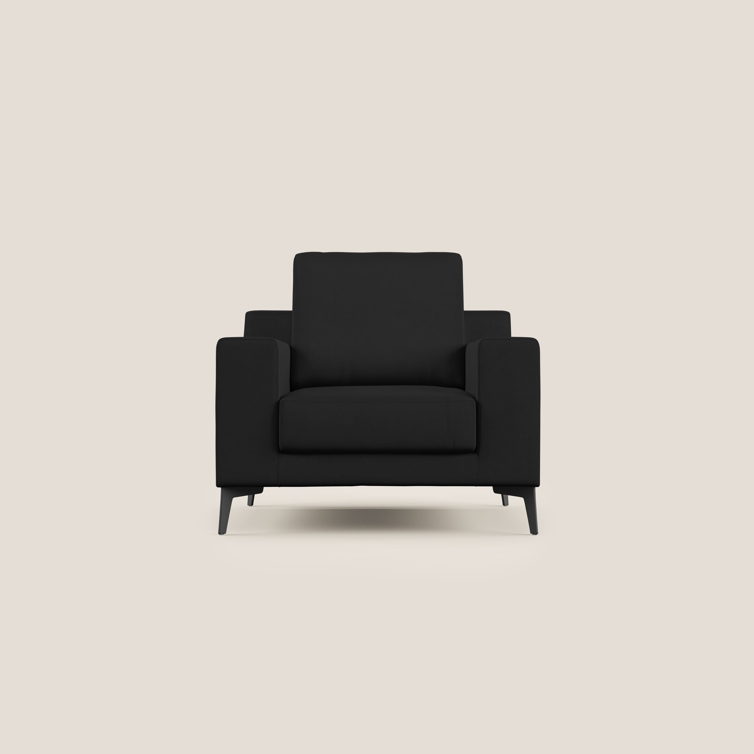 Prestige poltroncina moderna in microfibra smacchiabile T11 nero - divani.store