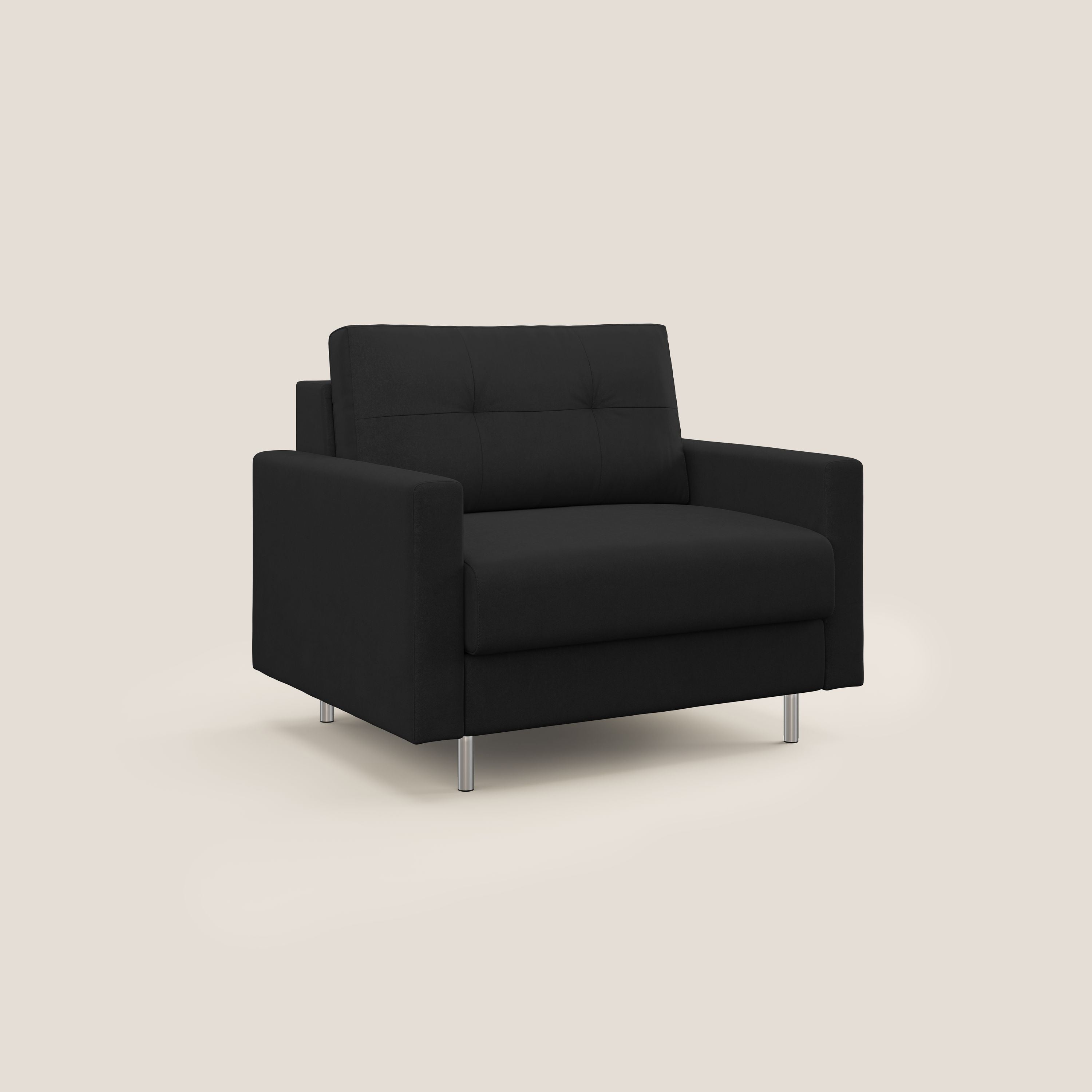 Megan poltrona letto in microfibra smacchiabile T11 nero - divani.store