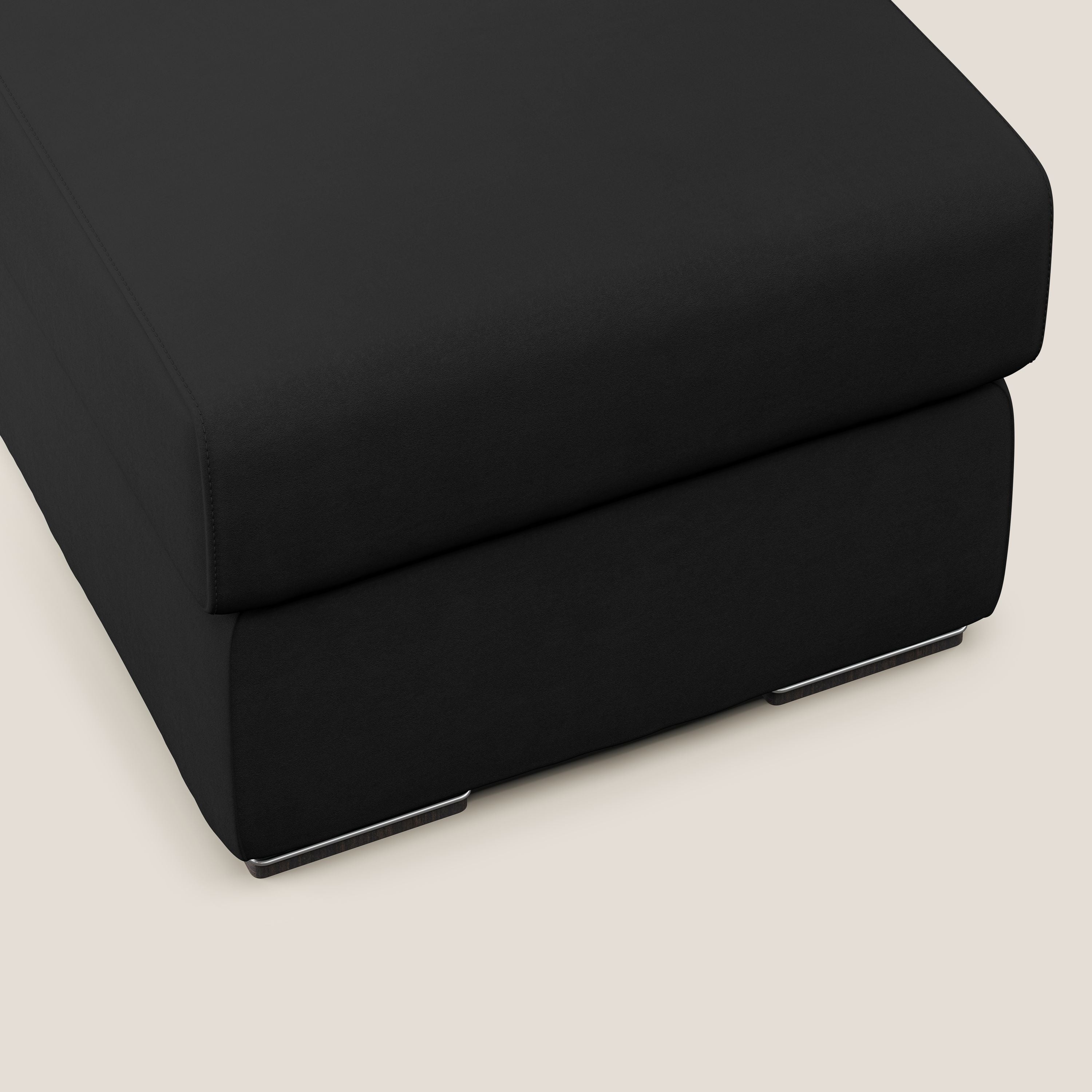 Sun pouf apribile contenitore in microfibra smacchiabile T11 nero - divani.store