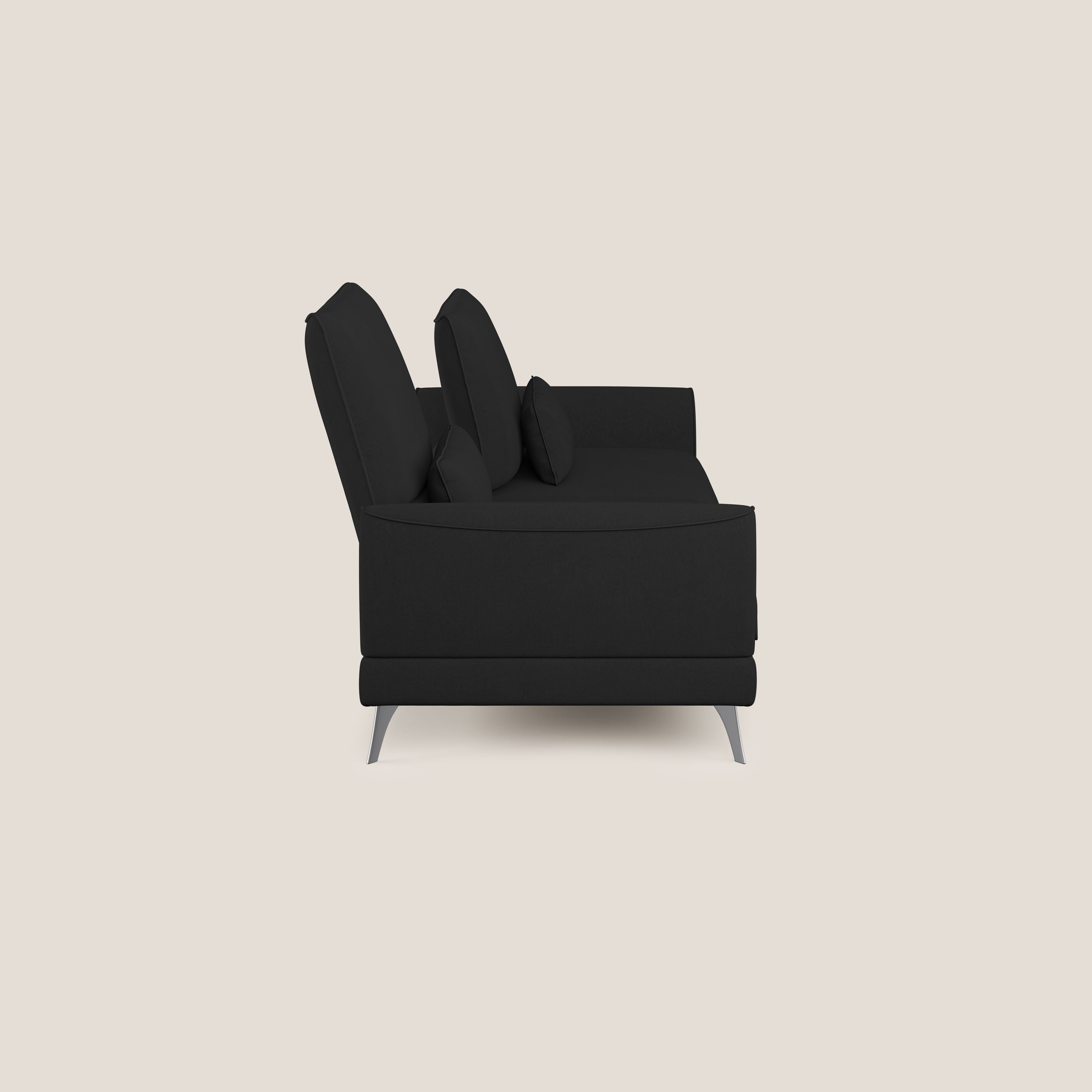 Tommy Divano relax con schienali traslanti in microfibra smacchiabile T11 nero - divani.store