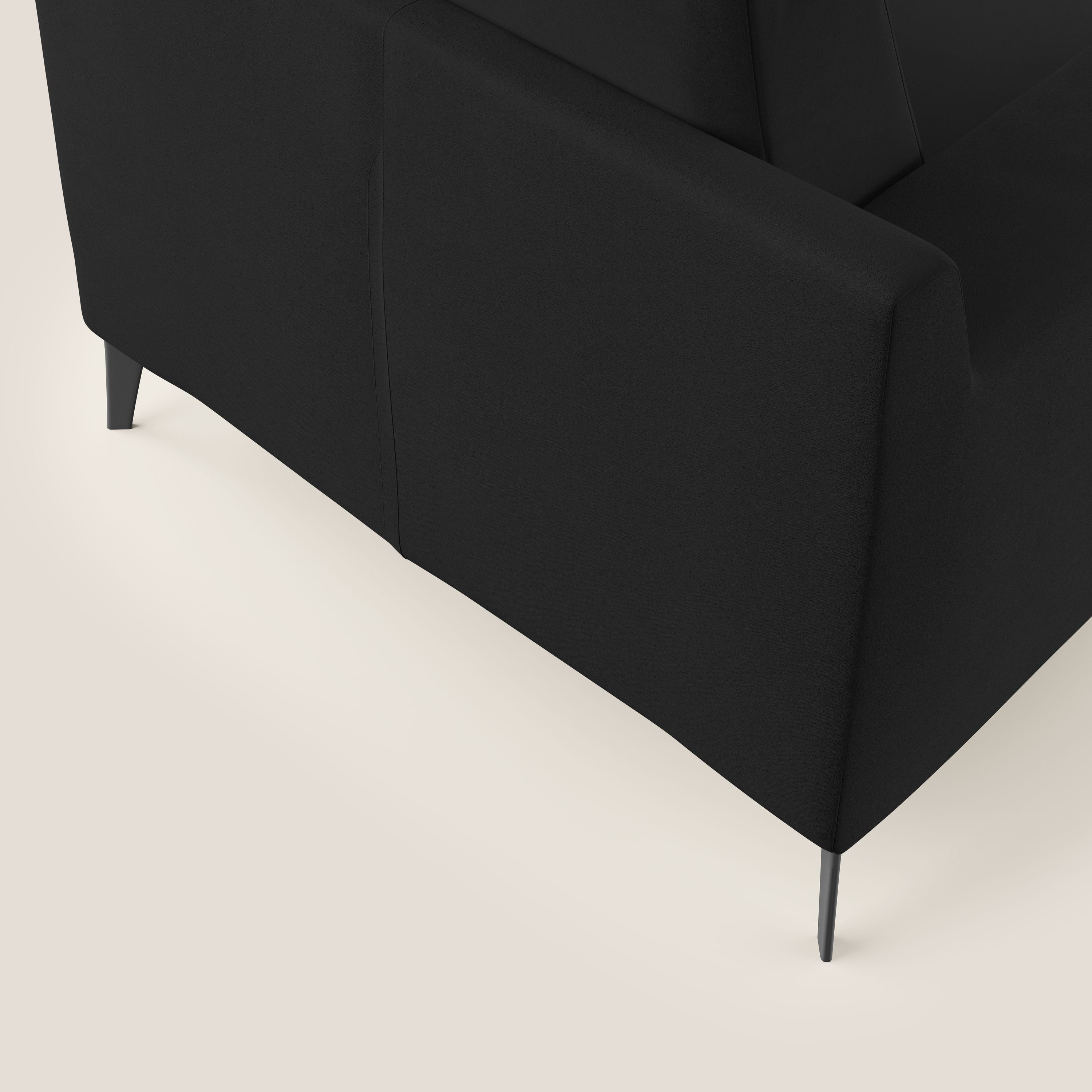 Prestige poltroncina moderna in microfibra smacchiabile T11 nero - divani.store