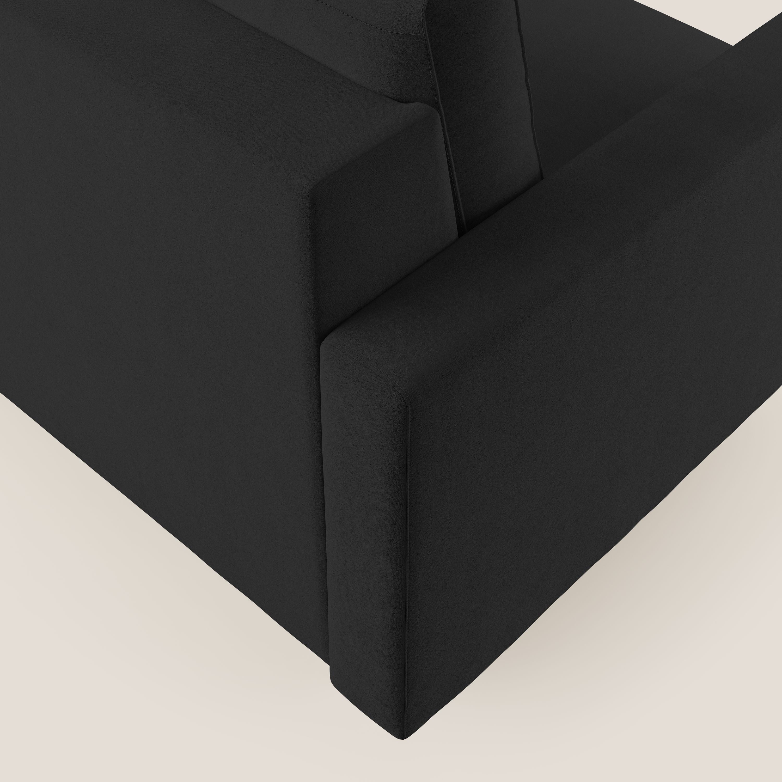 Megan poltrona letto in microfibra smacchiabile T11 nero - divani.store