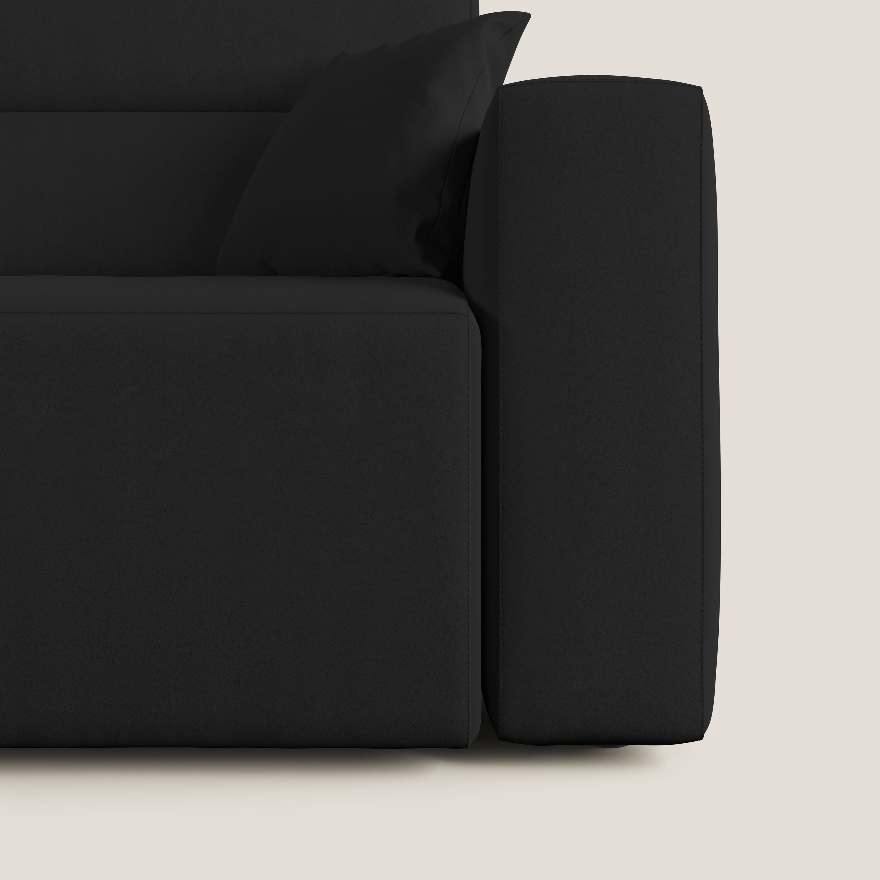 Orwell divano con seduta estraibile in microfibra smacchiabile T11 nero - divani.store