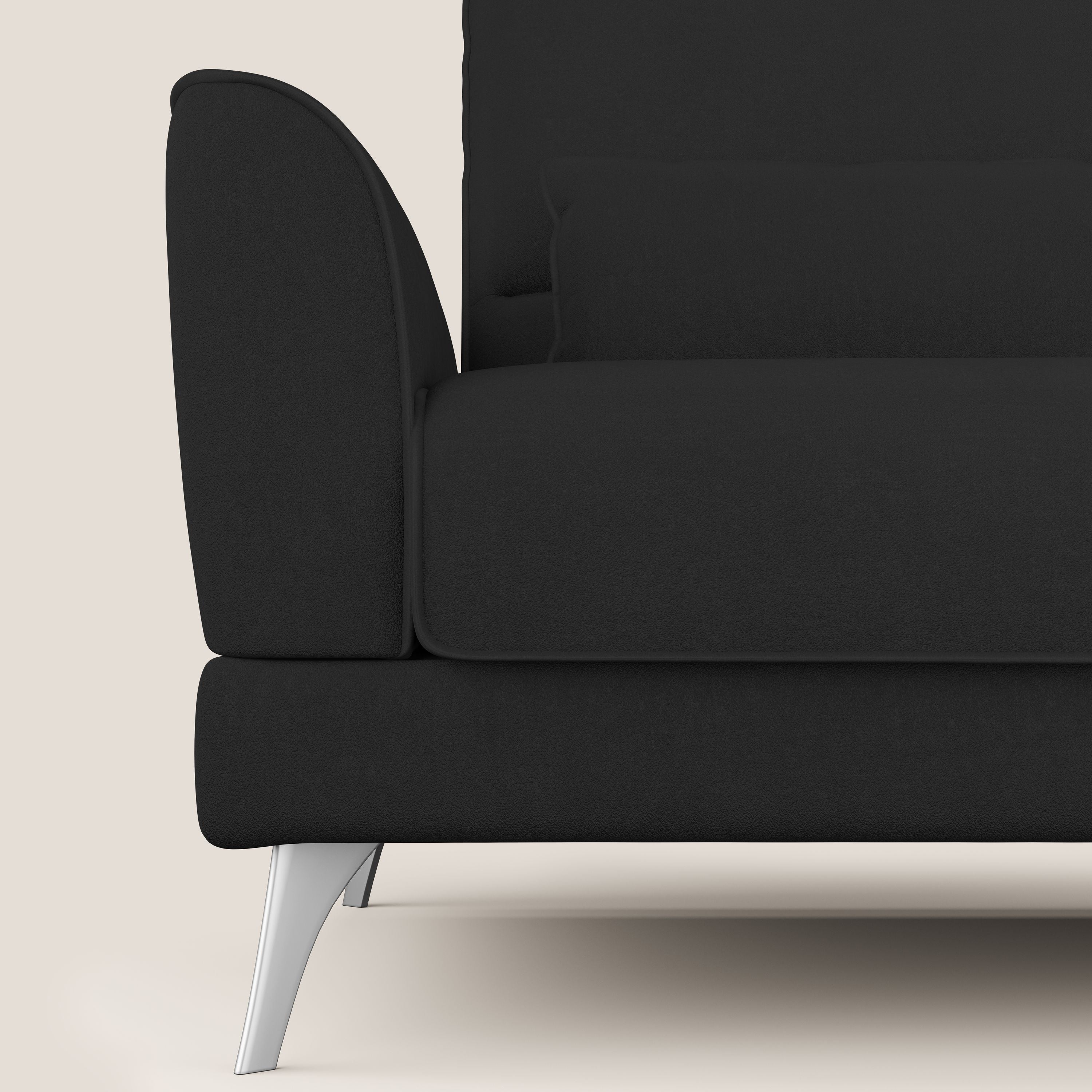 Tommy Divano relax con schienali traslanti in microfibra smacchiabile T11 nero - divani.store