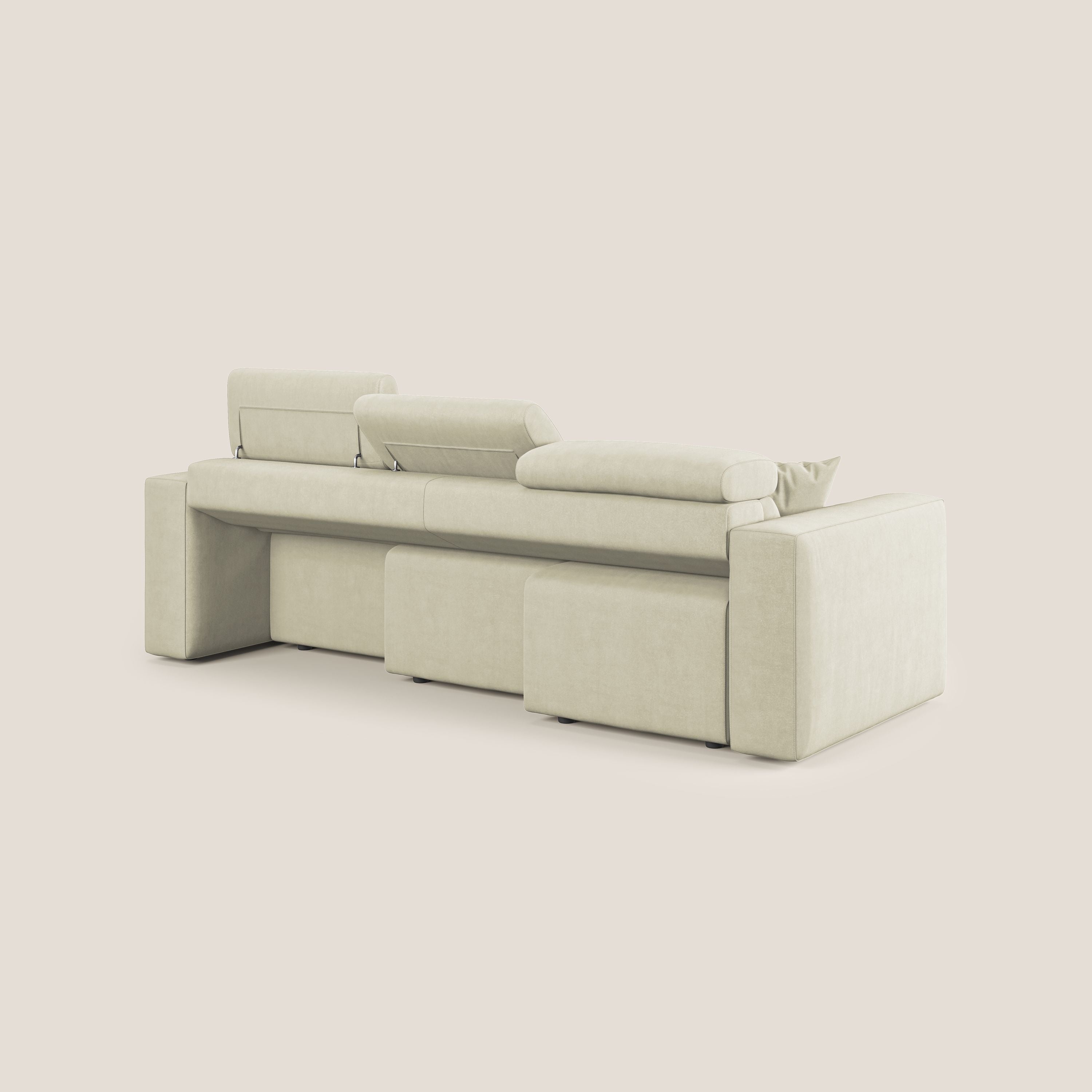 Orwell divano con 3 sedute estraibili in microfibra smacchiabile T11 panna - divani.store