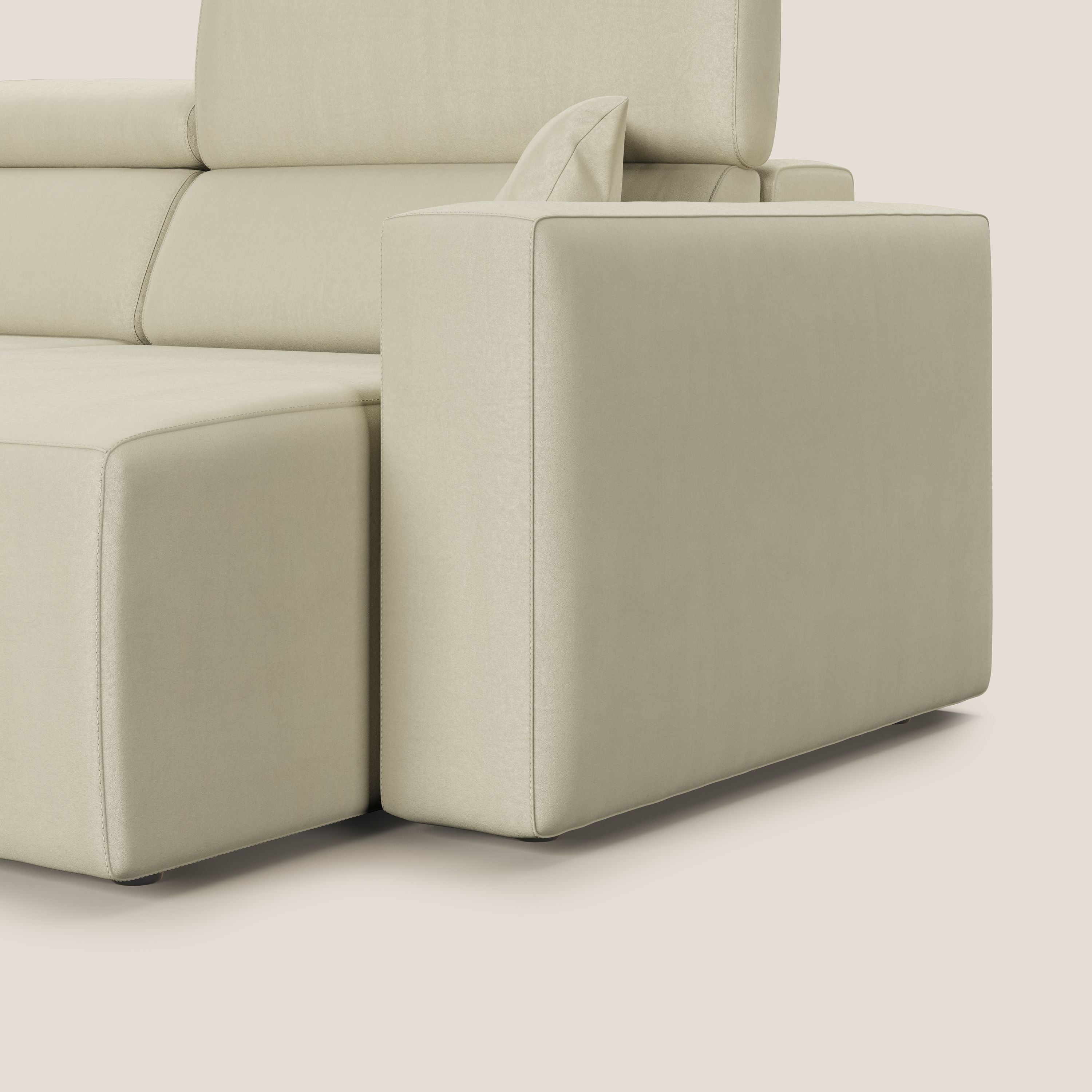 Orwell divano con seduta estraibile in microfibra smacchiabile T11 panna - divani.store