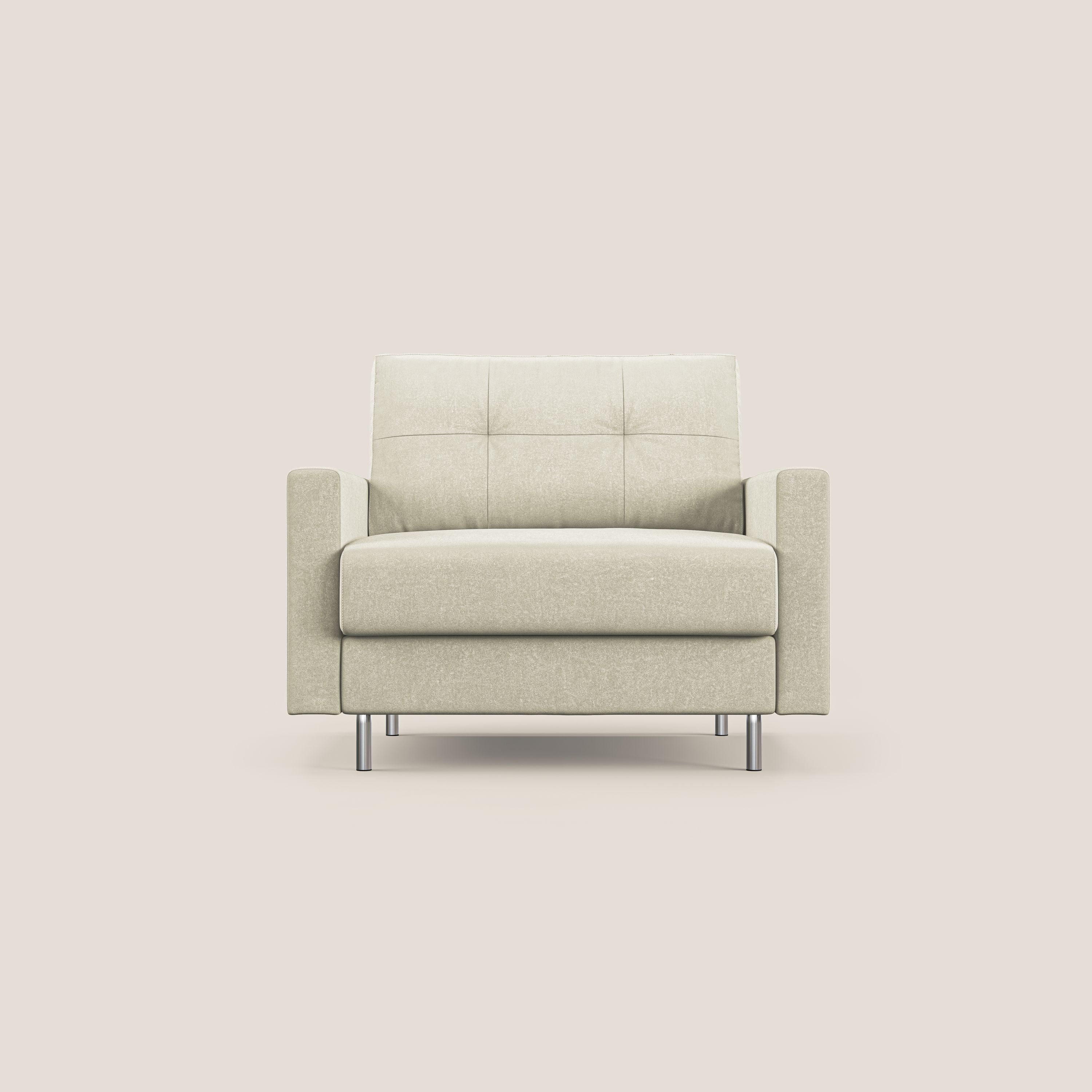Megan poltrona letto in microfibra smacchiabile T11 panna - divani.store