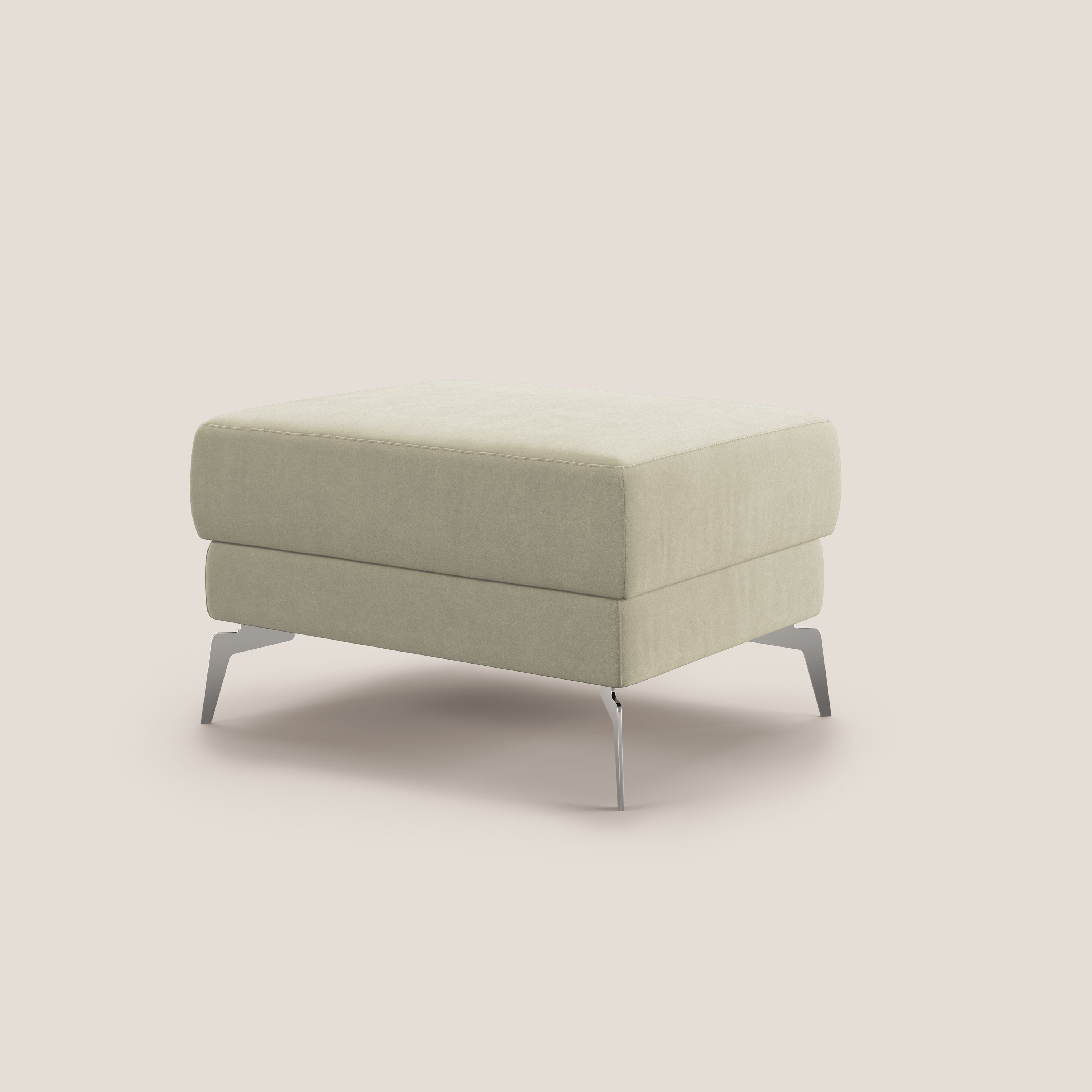 Star Pouf con piedini alti in microfibra impermeabile T11 panna - divani.store