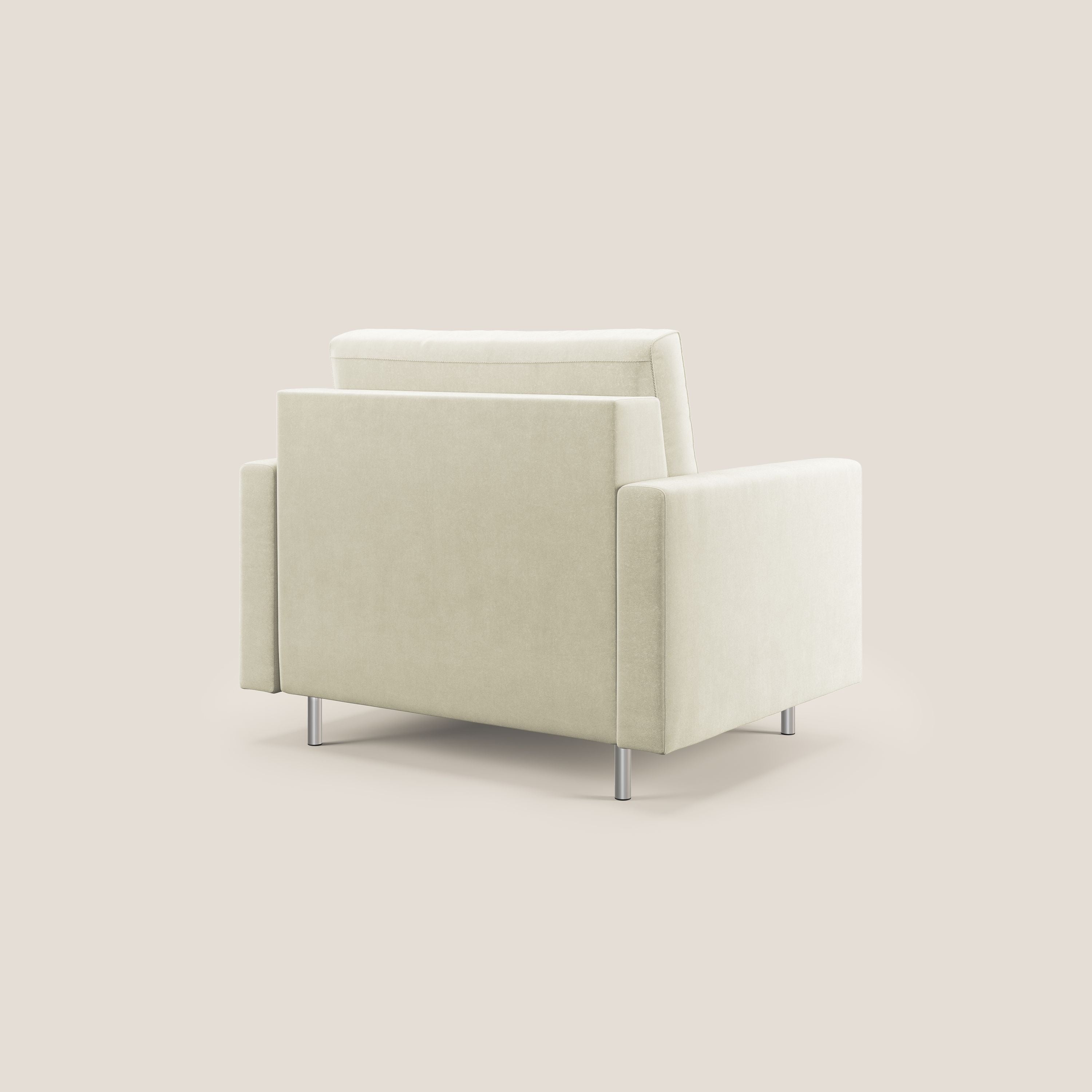 Megan poltrona letto in microfibra smacchiabile T11 panna - divani.store