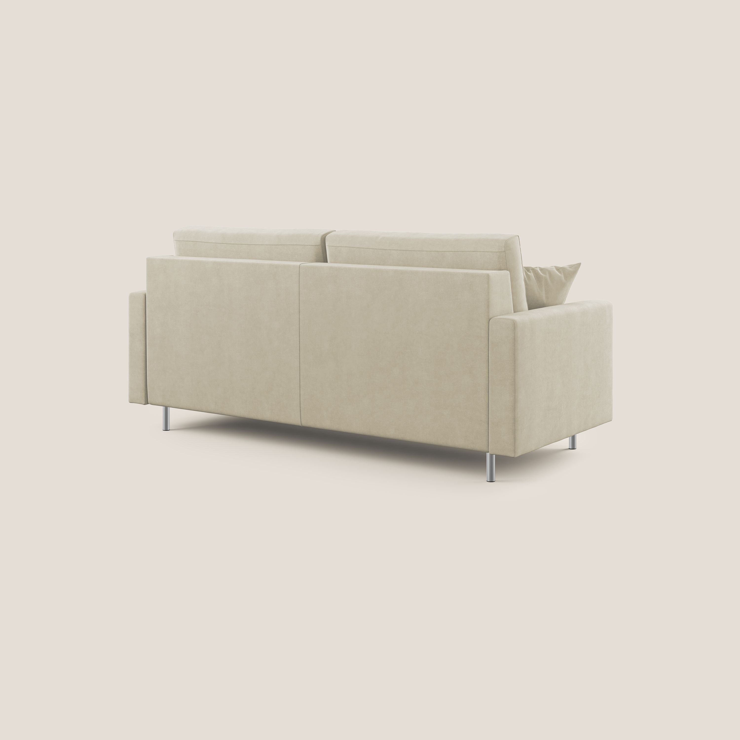 Megan divano letto matrimoniale in microfibra smacchiabile T11 panna - divani.store