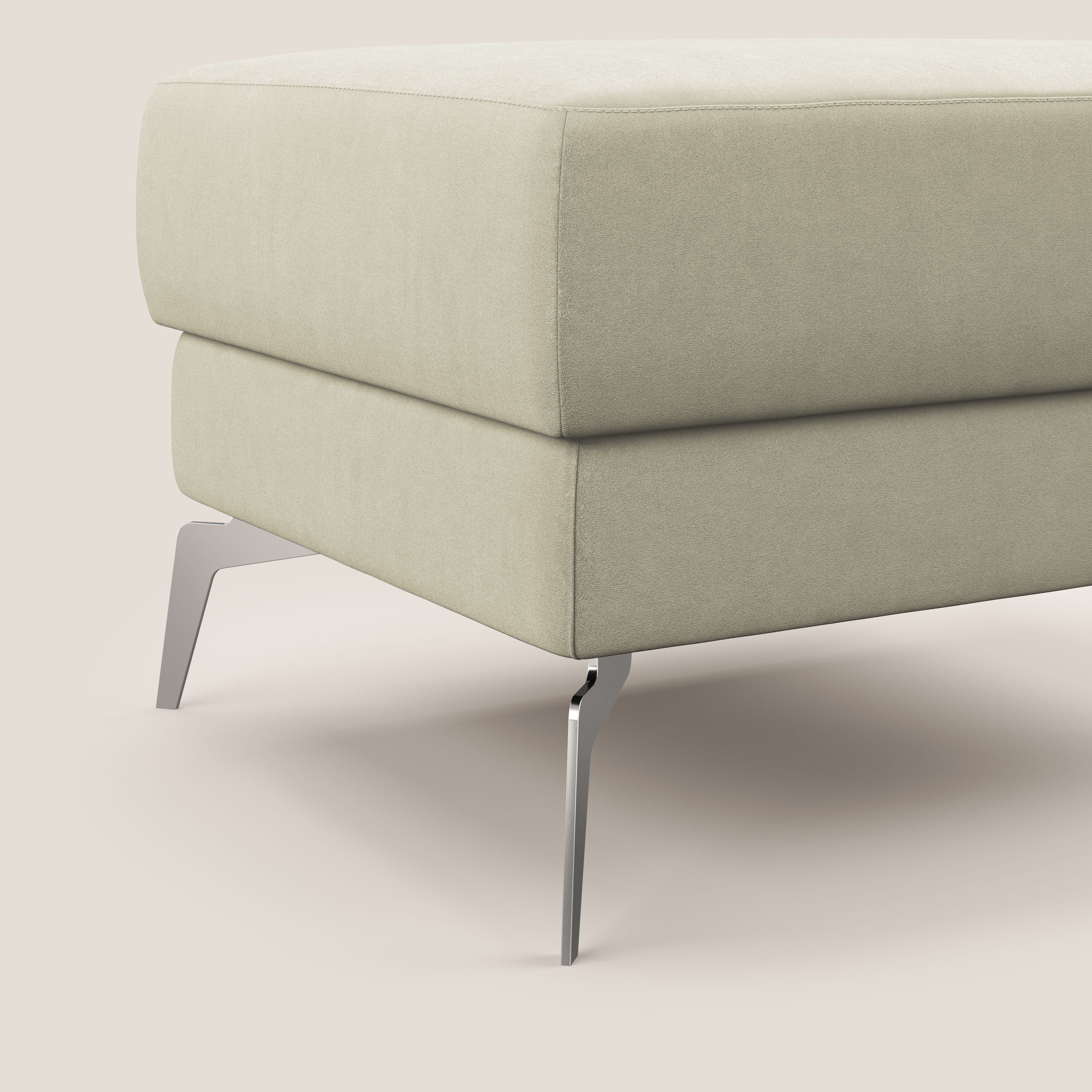 Star Pouf con piedini alti in microfibra impermeabile T11 panna - divani.store
