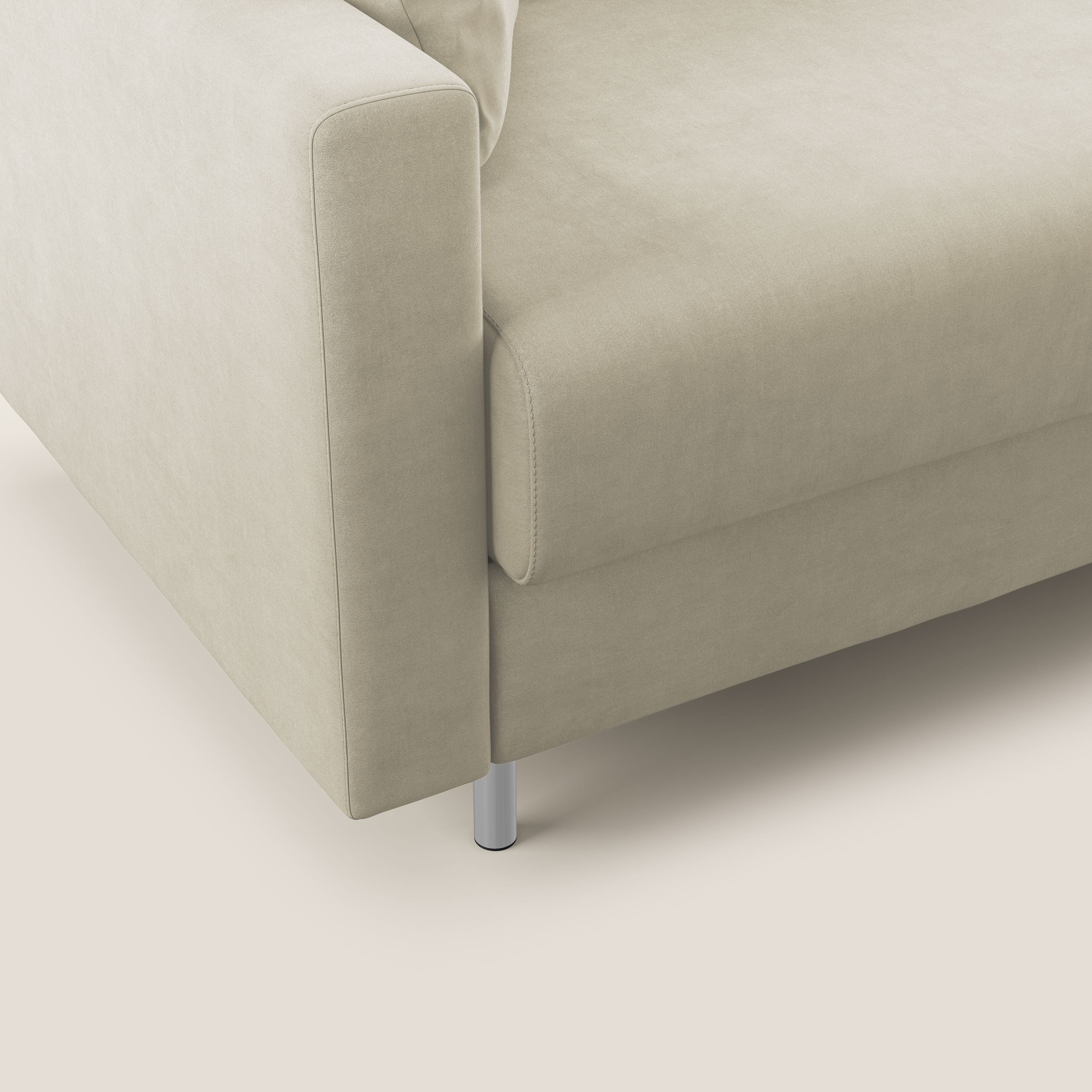 Megan divano letto angolare in microfibra smacchiabile T11 panna - divani.store