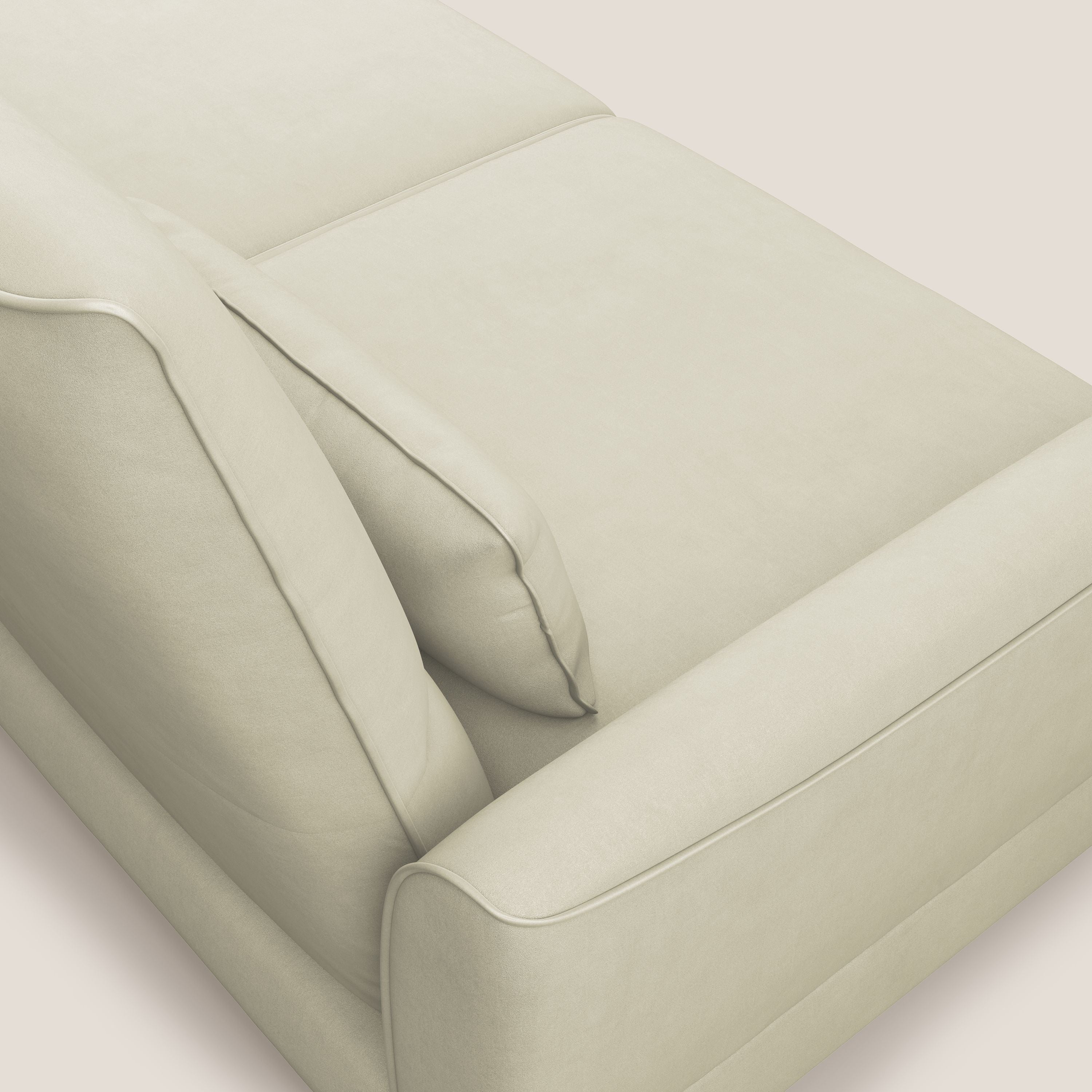 Tommy Divano angolare con relax e schienali traslanti in microfibra smacchiabile T11 panna - divani.store