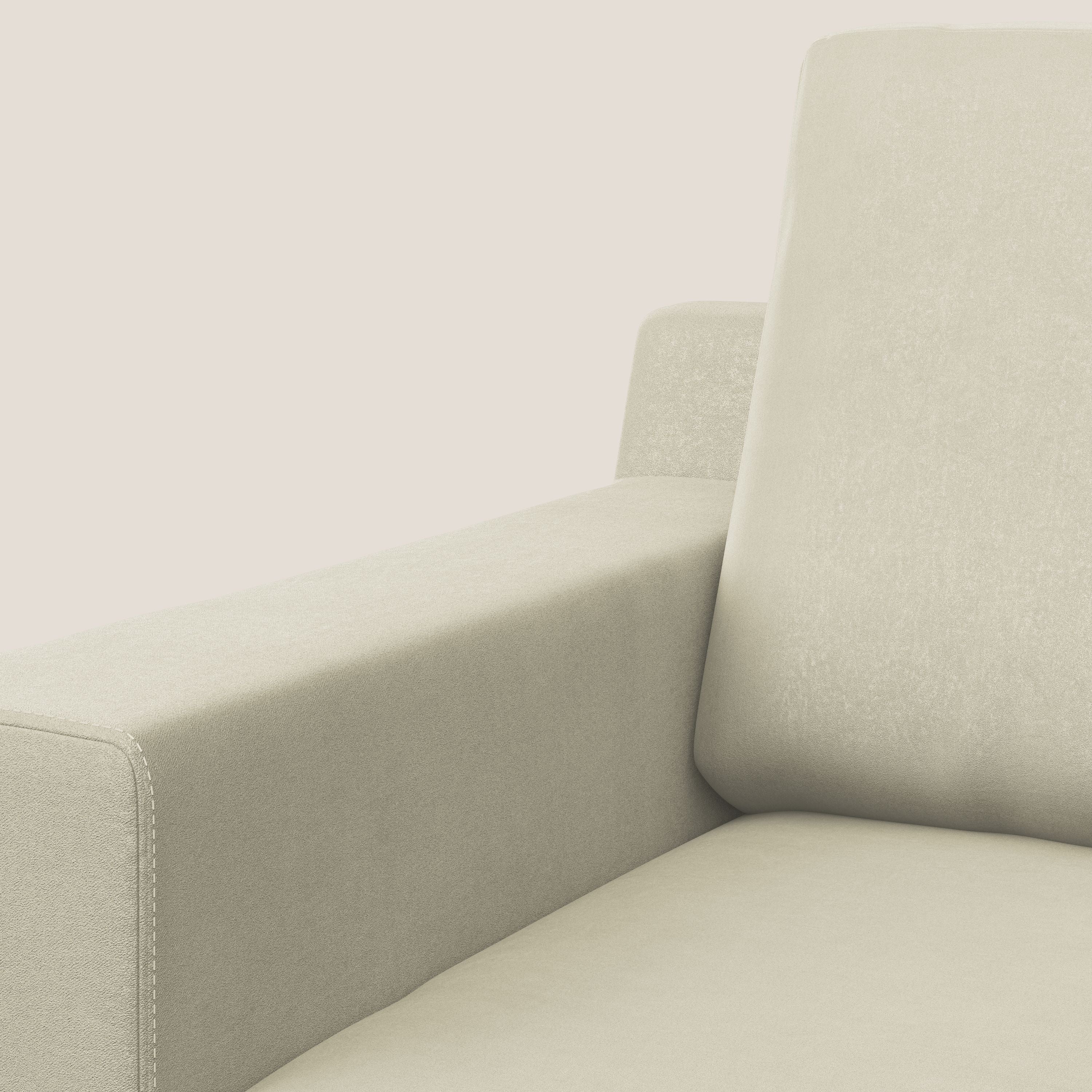 Prestige poltroncina moderna in microfibra smacchiabile T11 panna - divani.store