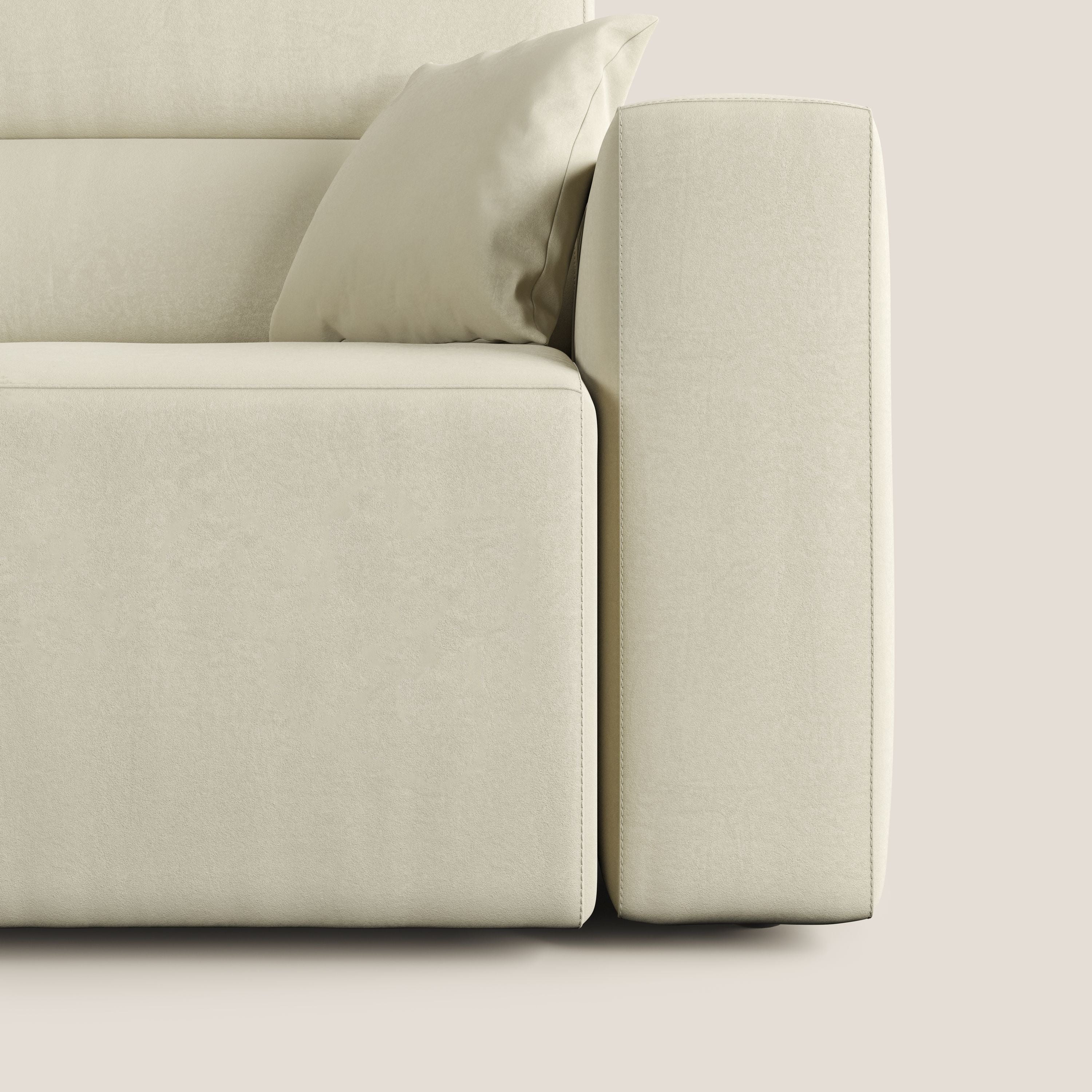 Orwell divano con seduta estraibile in microfibra smacchiabile T11 panna - divani.store