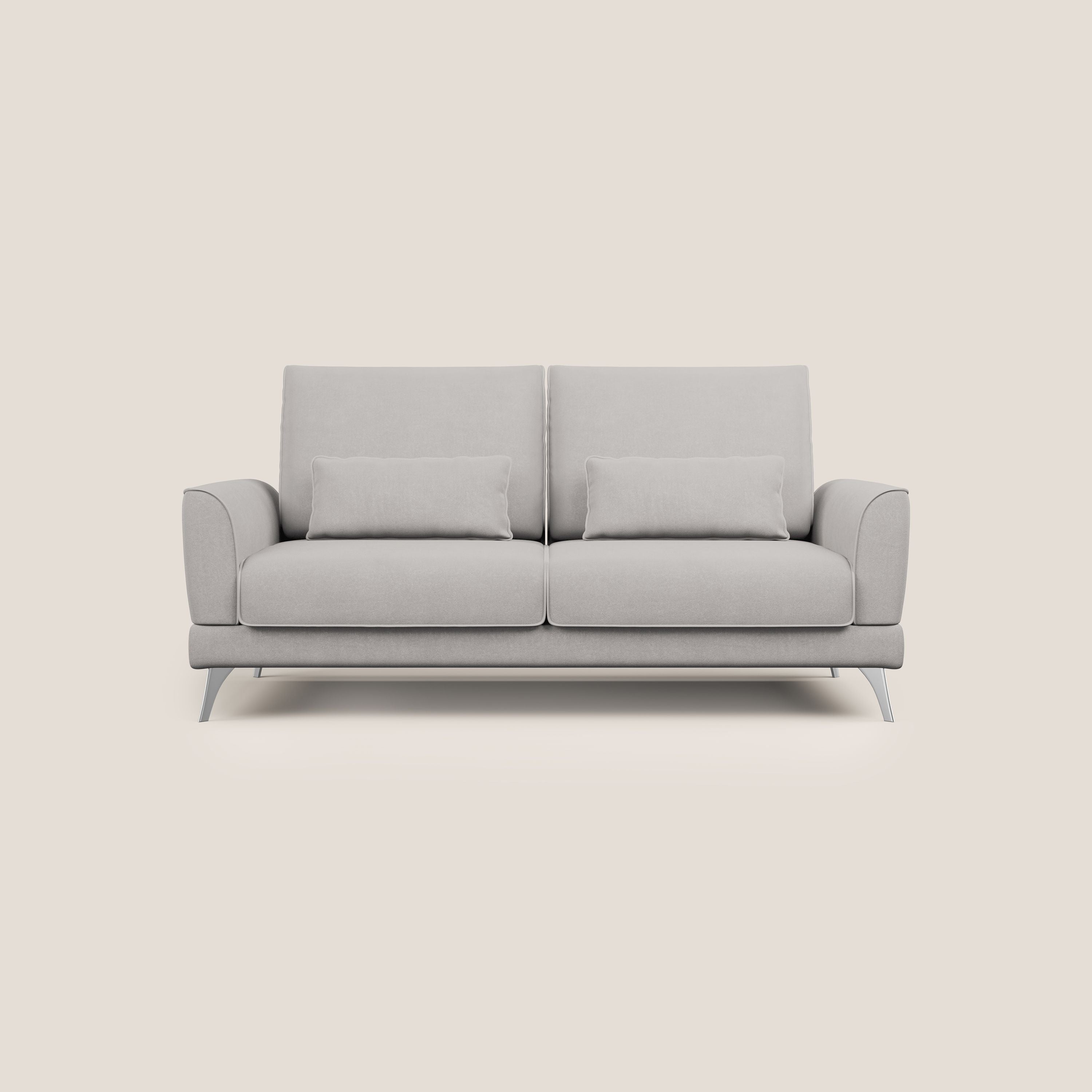 Tommy Divano relax con schienali traslanti in microfibra smacchiabile T11 grigio chiaro - divani.store