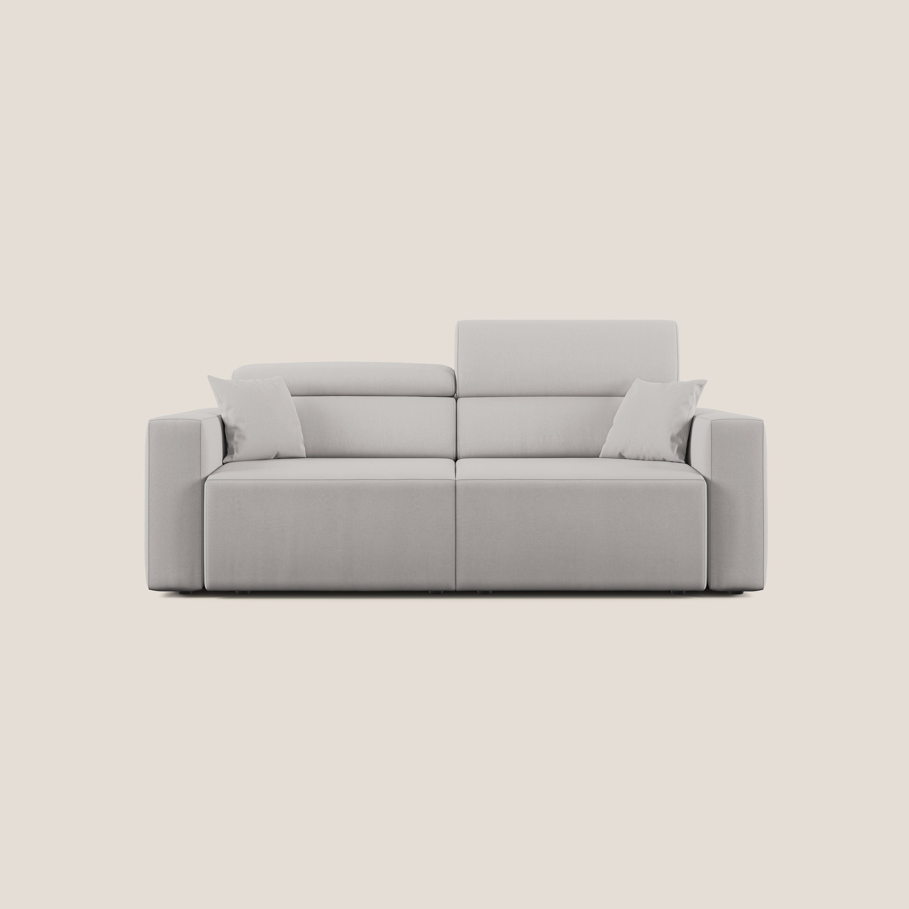 Orwell divano con seduta estraibile in microfibra smacchiabile T11 grigio chiaro - divani.store