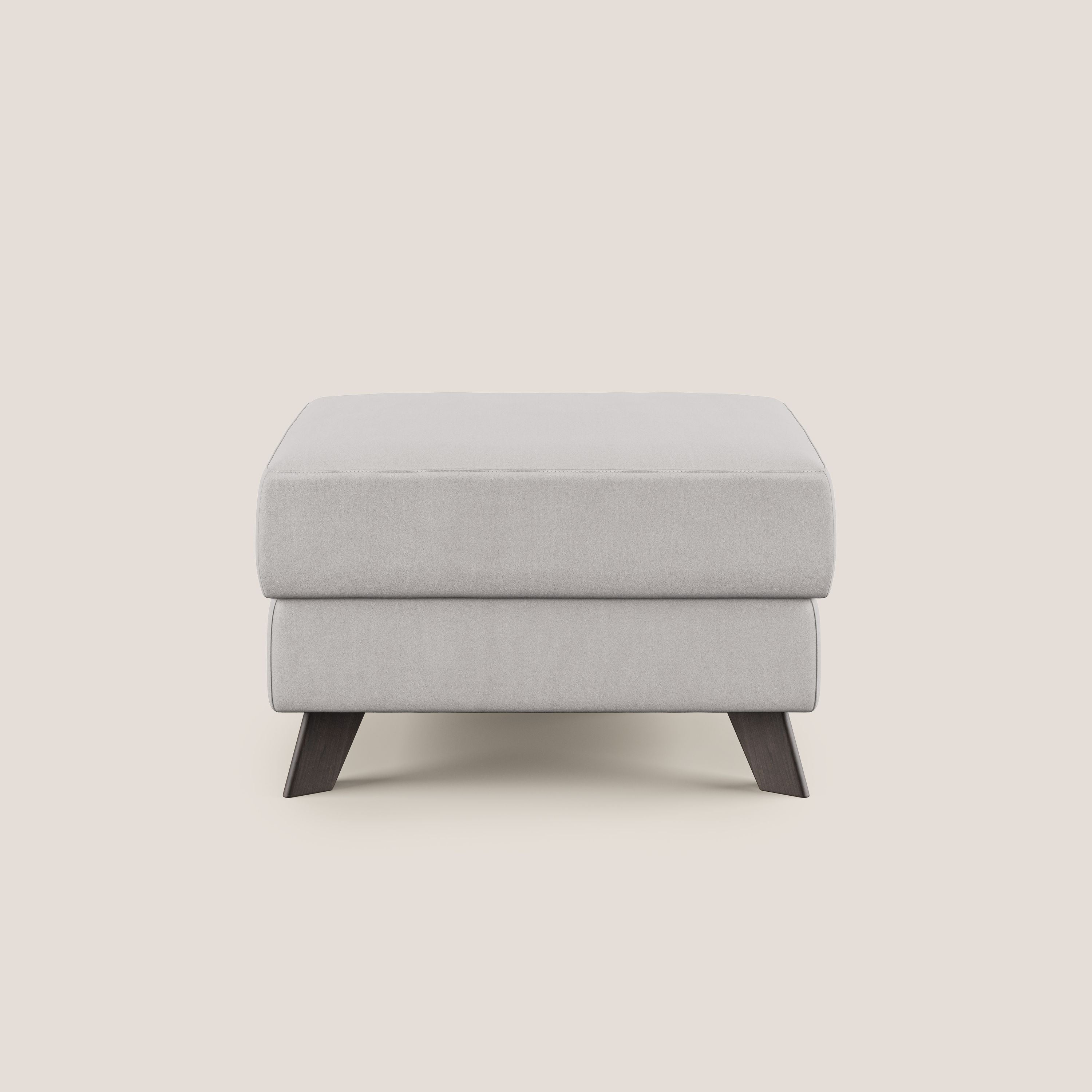 Moon Pouf contenitore e piedini alti in microfibra impermeabile T11 grigio chiaro - divani.store