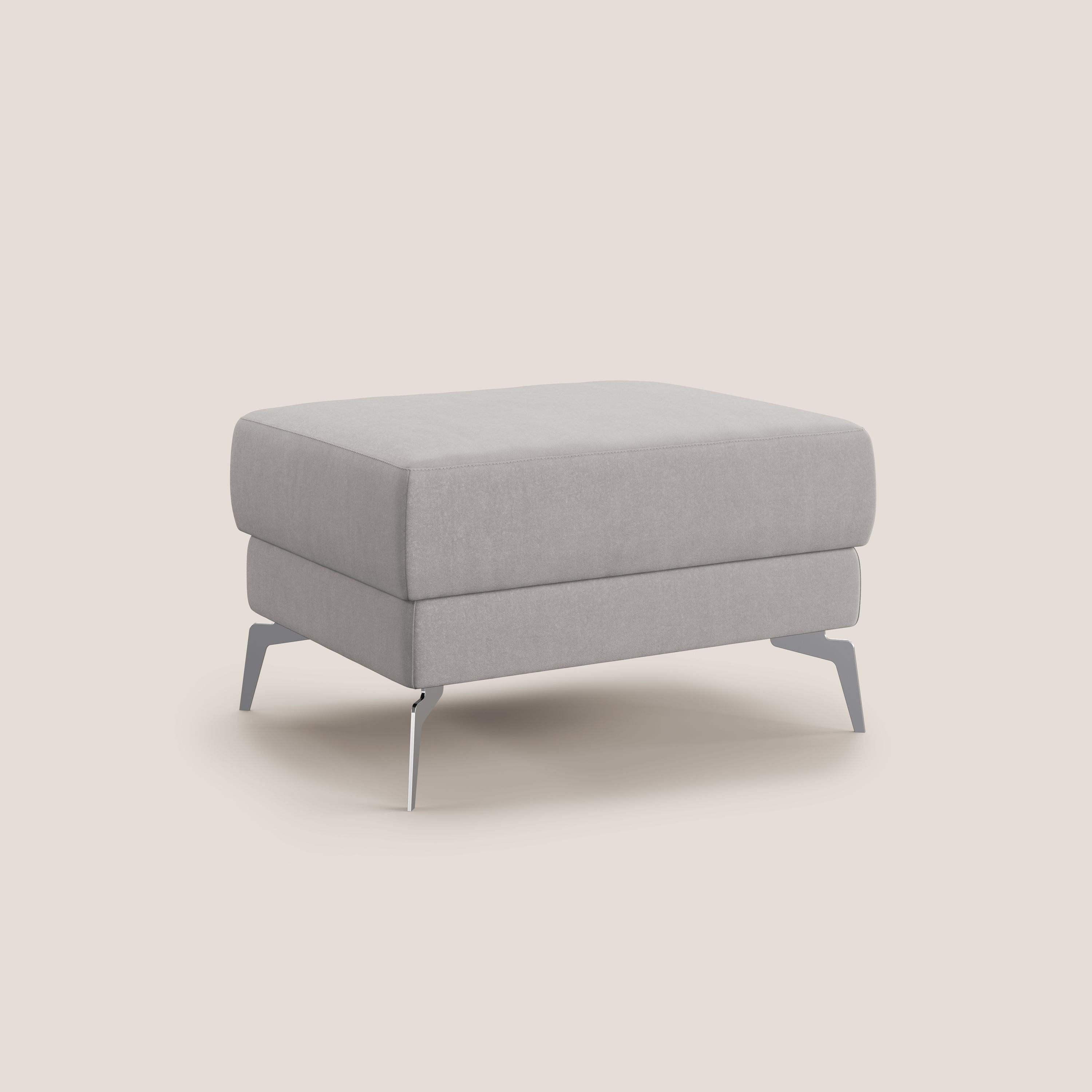 Star Pouf con piedini alti in microfibra impermeabile T11 grigio chiaro - divani.store