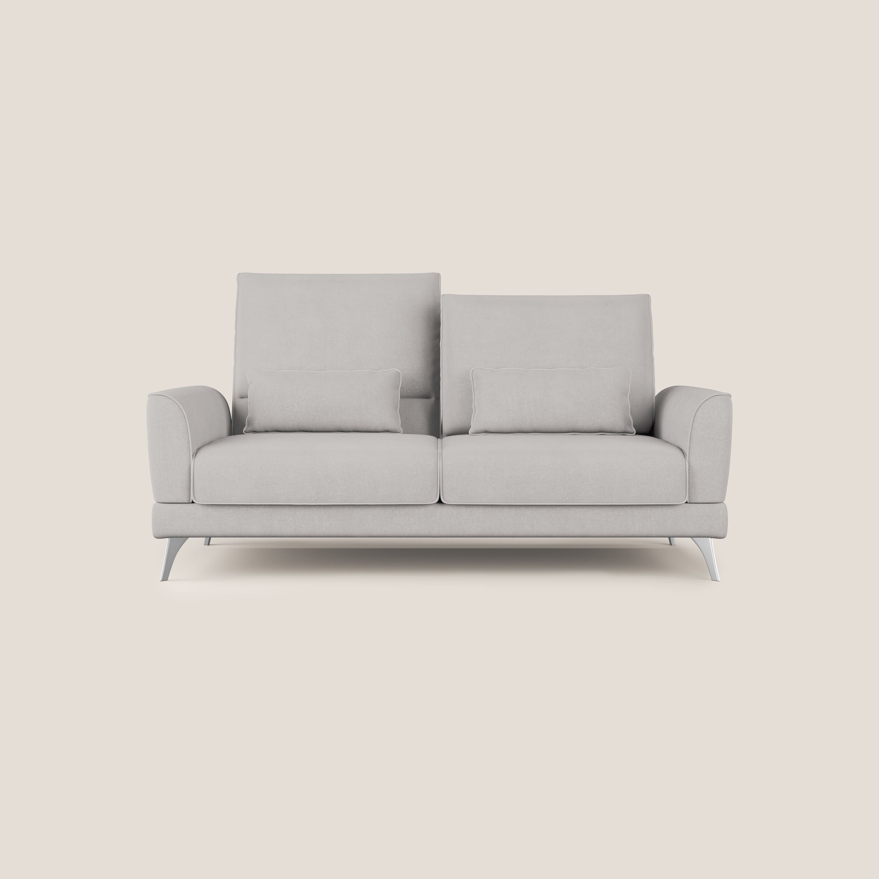 Tommy Divano relax con schienali traslanti in microfibra smacchiabile T11 grigio chiaro - divani.store