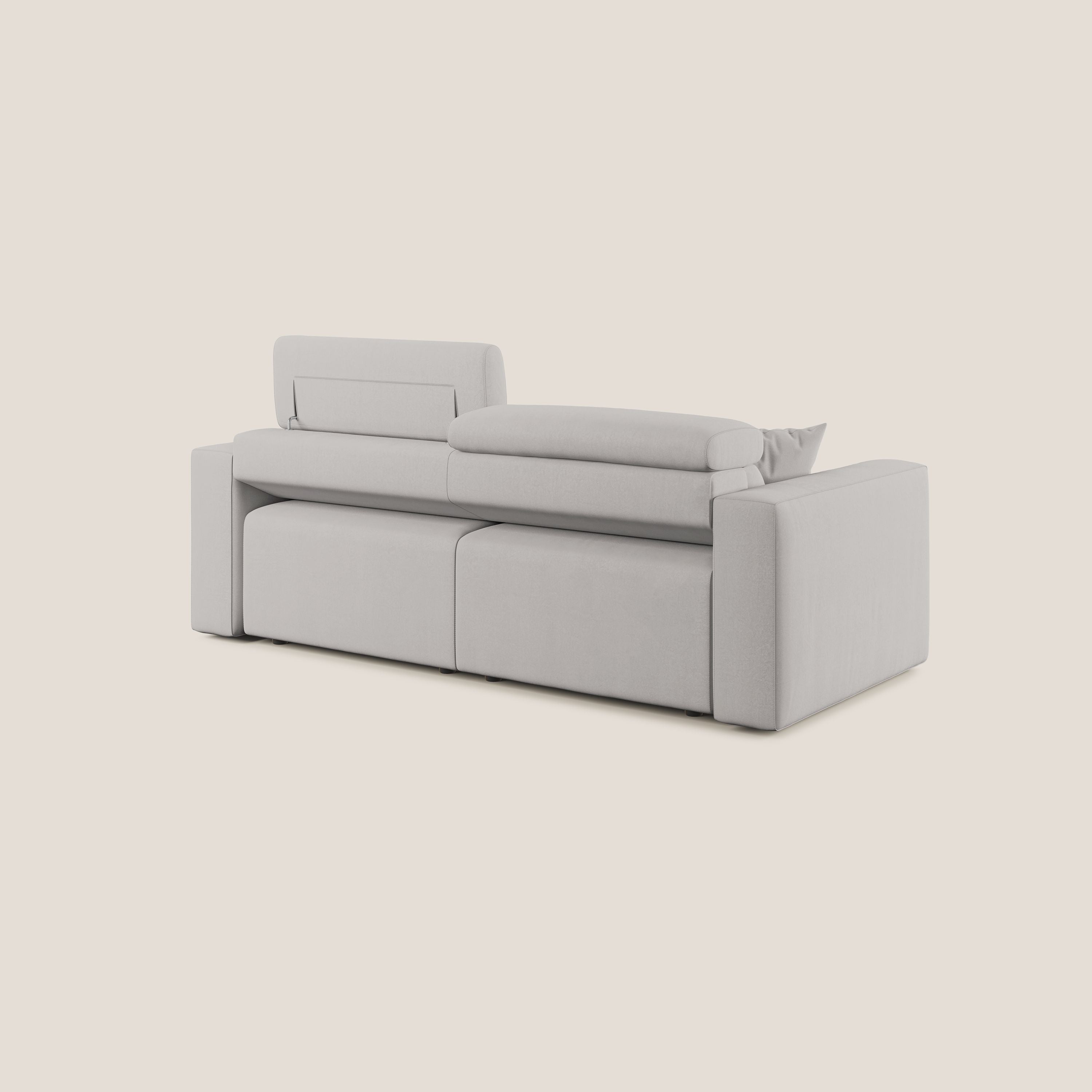 Orwell divano con seduta estraibile in microfibra smacchiabile T11 grigio chiaro - divani.store