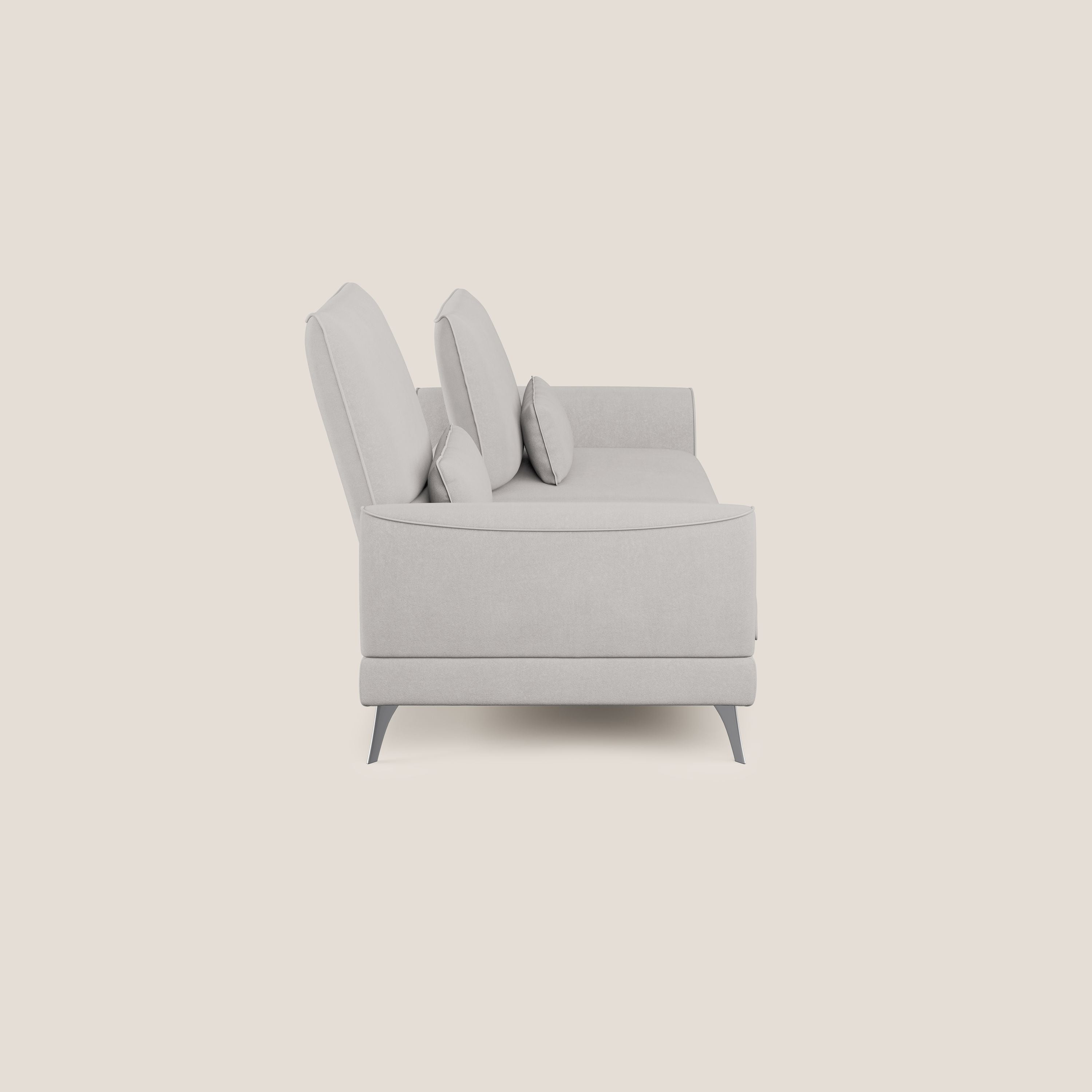 Tommy Divano relax con schienali traslanti in microfibra smacchiabile T11 grigio chiaro - divani.store