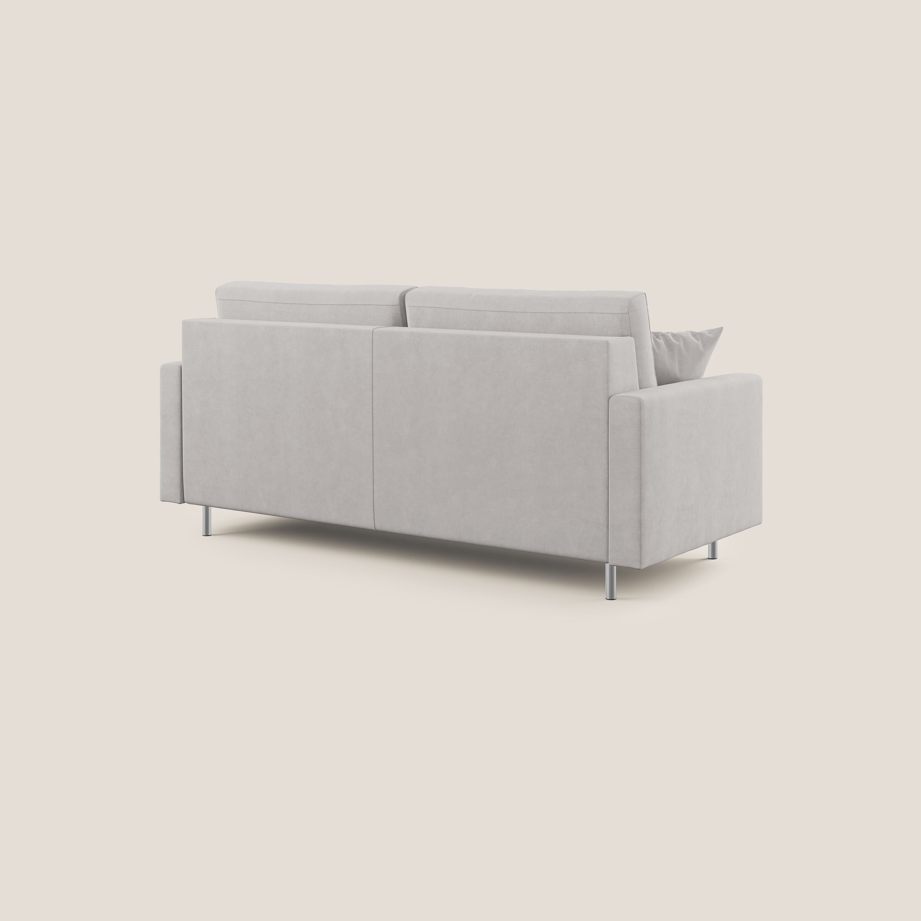 Megan divano letto matrimoniale in microfibra smacchiabile T11 grigio chiaro - divani.store