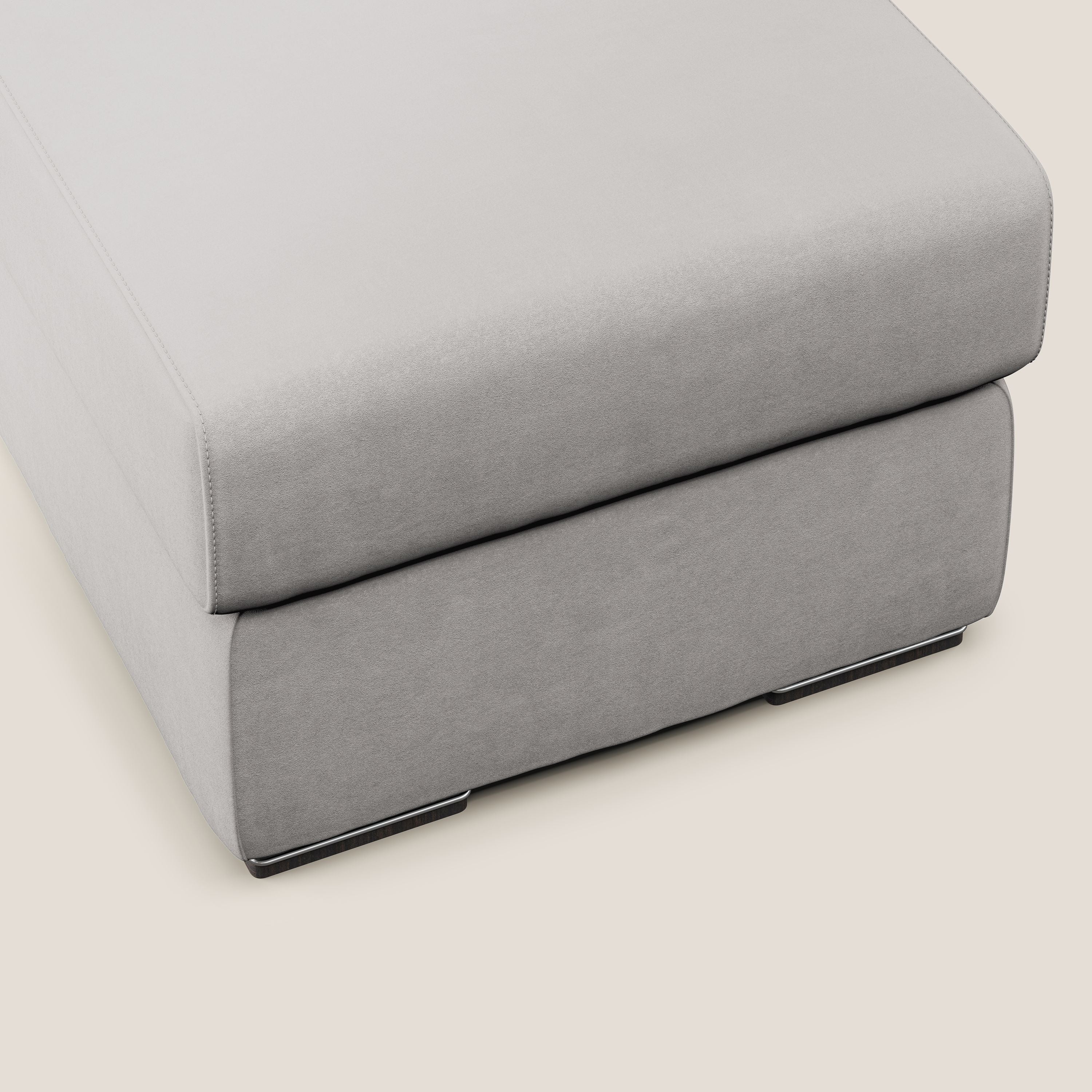 Sun pouf apribile contenitore in microfibra smacchiabile T11 grigio chiaro - divani.store