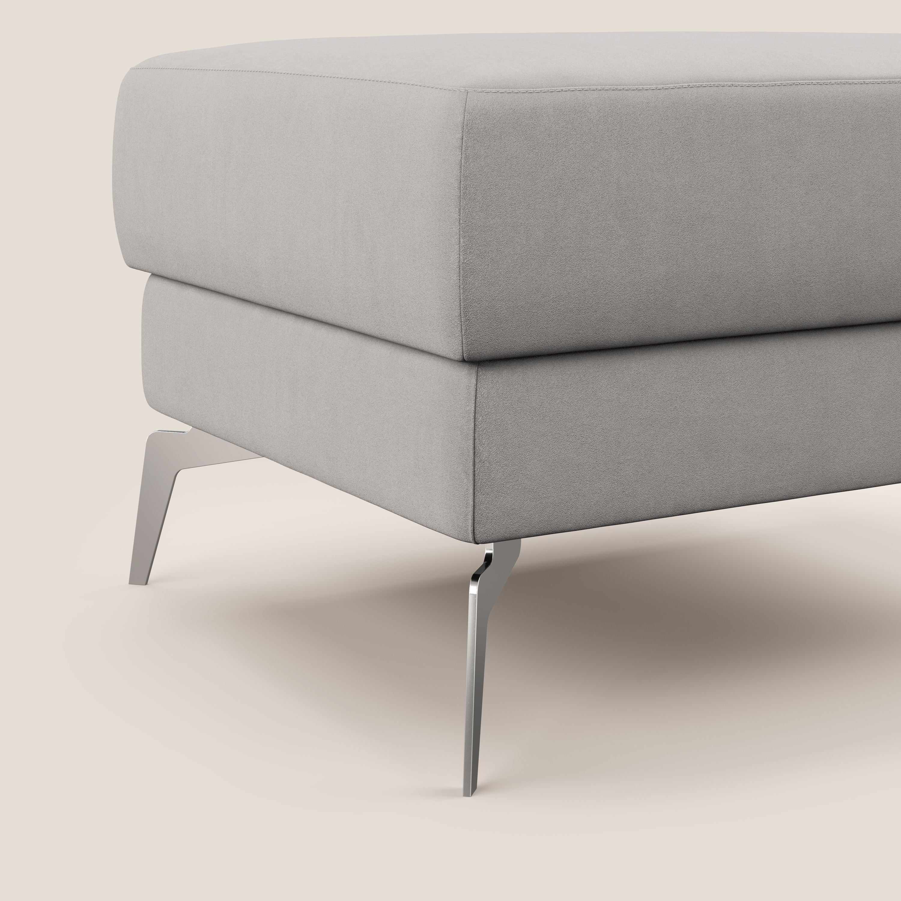 Star Pouf con piedini alti in microfibra impermeabile T11 grigio chiaro - divani.store