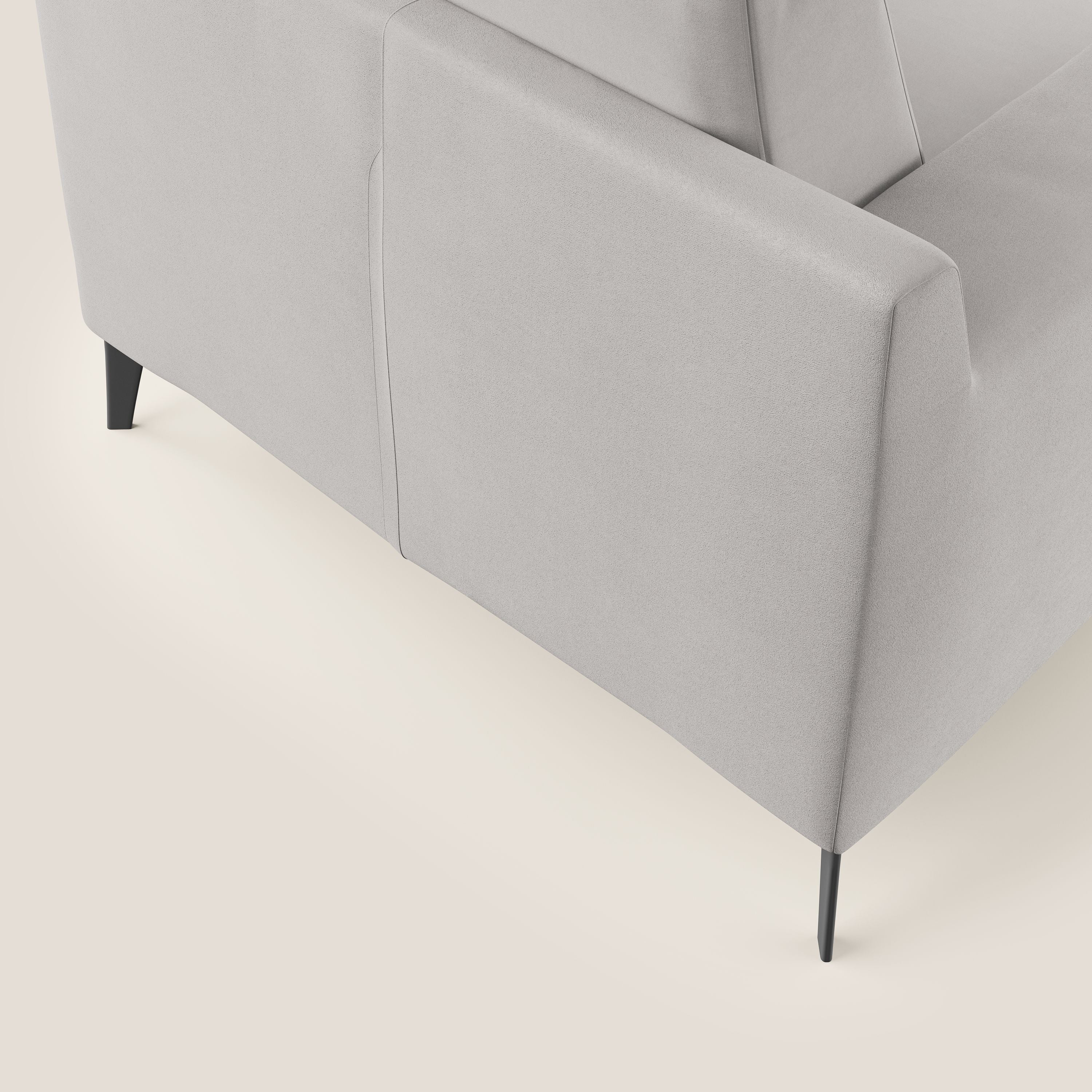 Prestige poltroncina moderna in microfibra smacchiabile T11 grigio chiaro - divani.store