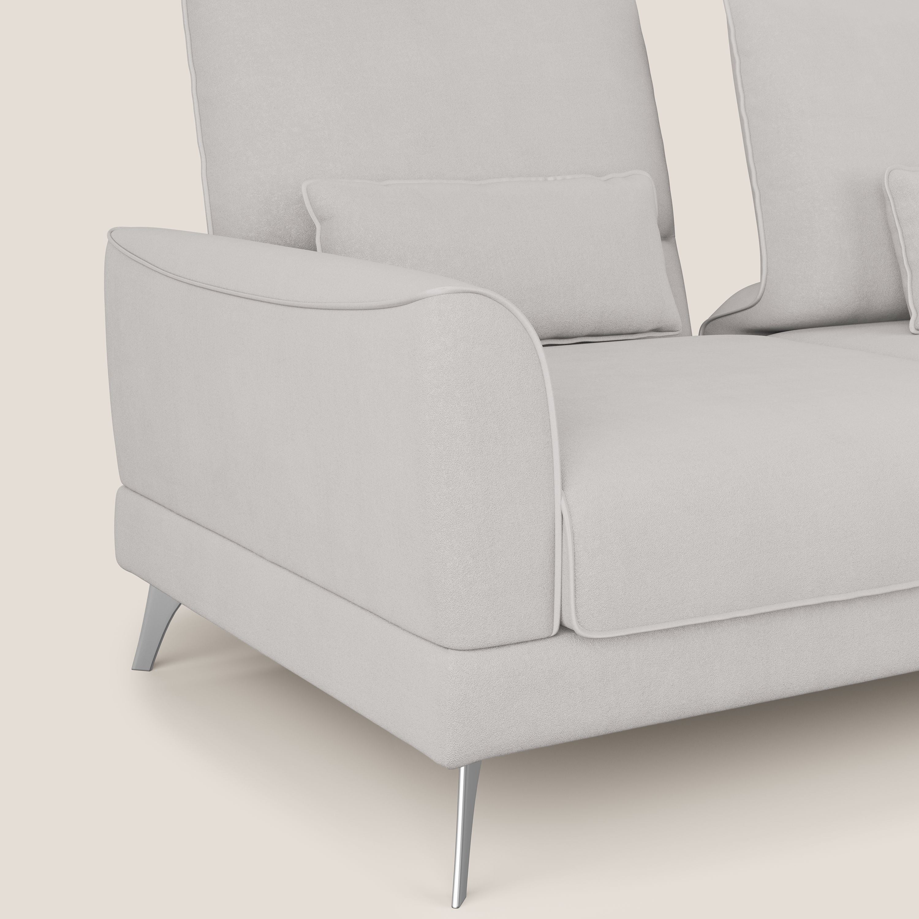 Tommy Divano relax con schienali traslanti in microfibra smacchiabile T11 grigio chiaro - divani.store