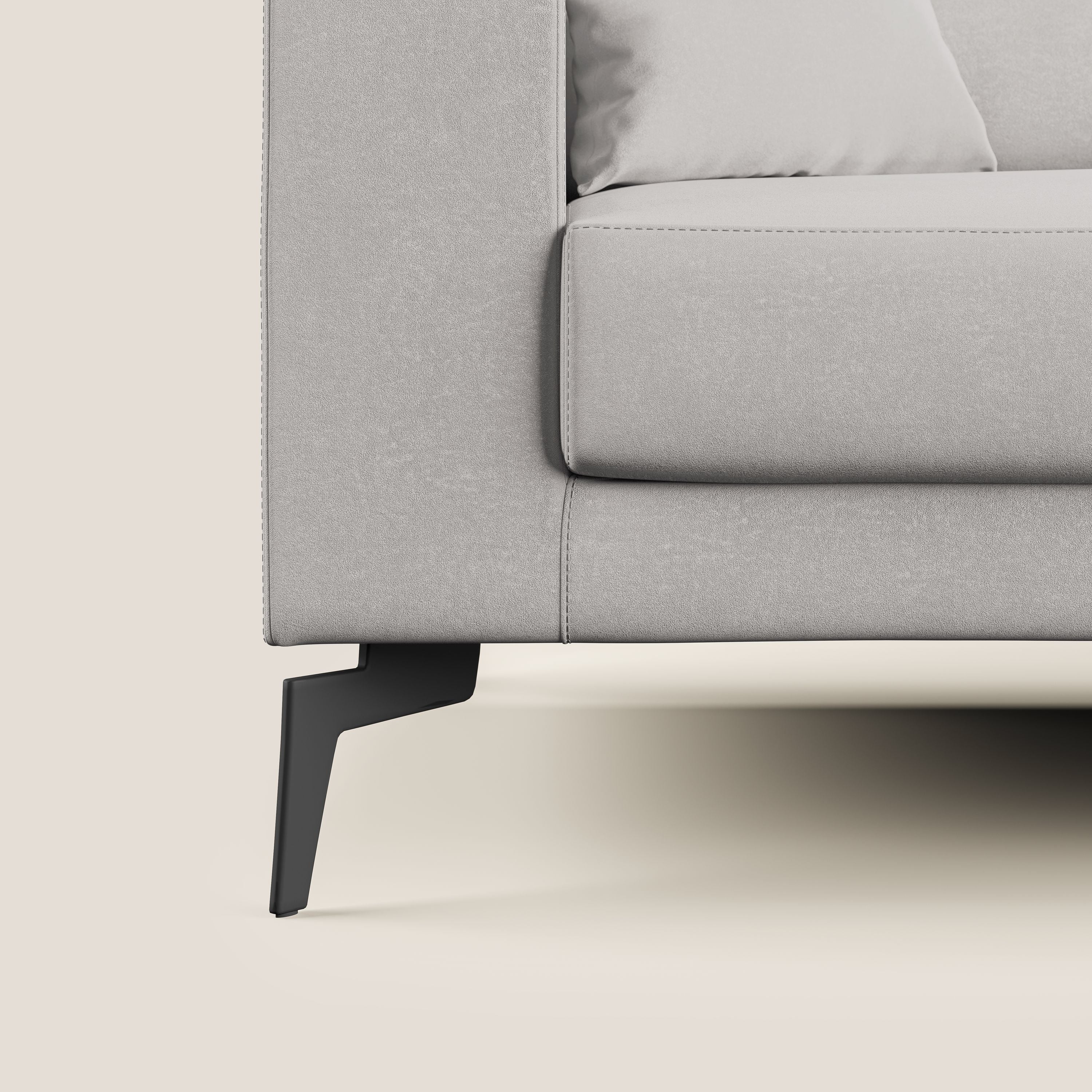 Prestige divano moderno in microfibra smacchiabile T11 grigio chiaro - divani.store